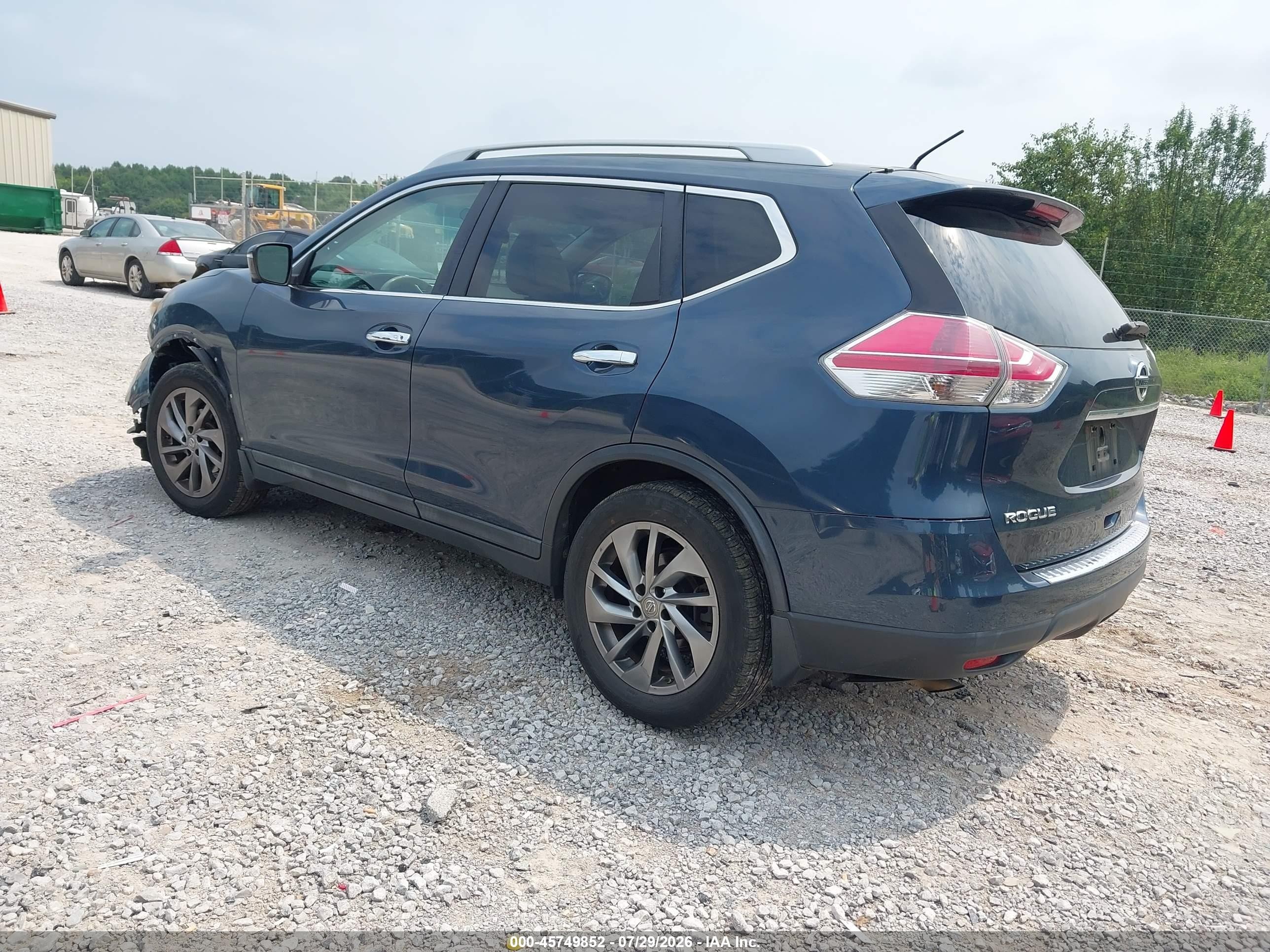 2015 Nissan Rogue Sl Синий vin: 5N1AT2MT2FC866538