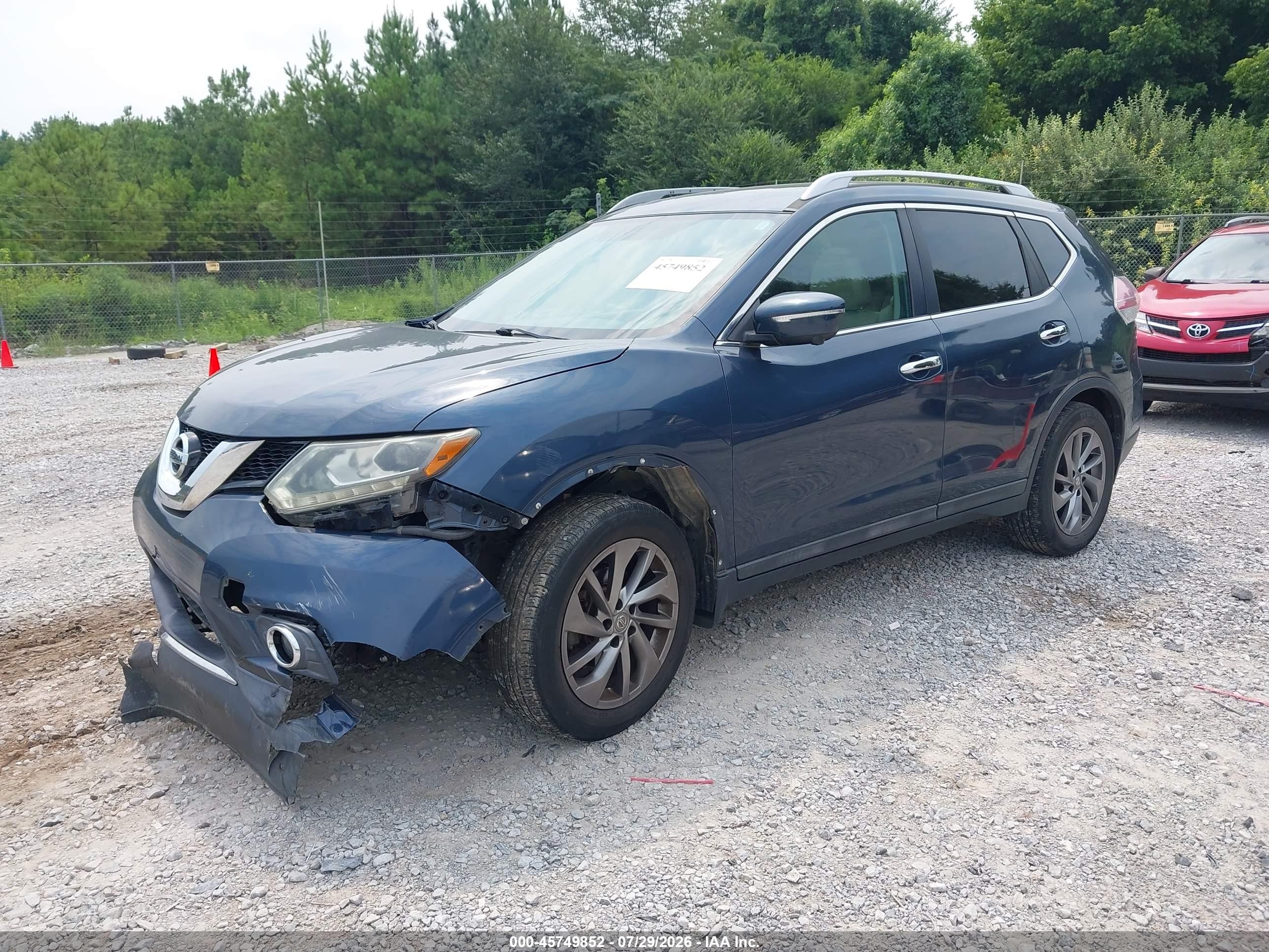 2015 Nissan Rogue Sl Синий vin: 5N1AT2MT2FC866538