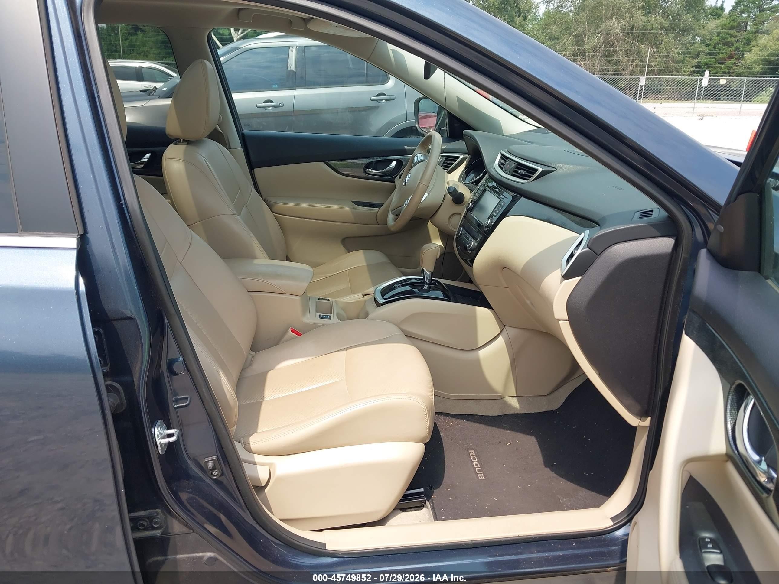 2015 Nissan Rogue Sl Синий vin: 5N1AT2MT2FC866538