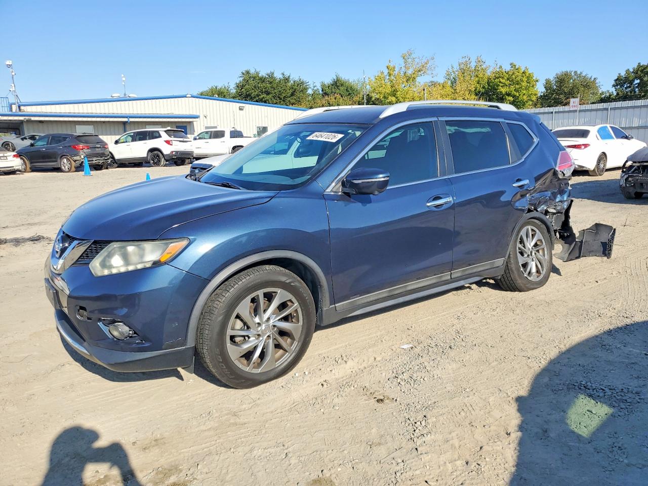 2015 Nissan Rogue Sl Blue vin: 5N1AT2MT2FC878379
