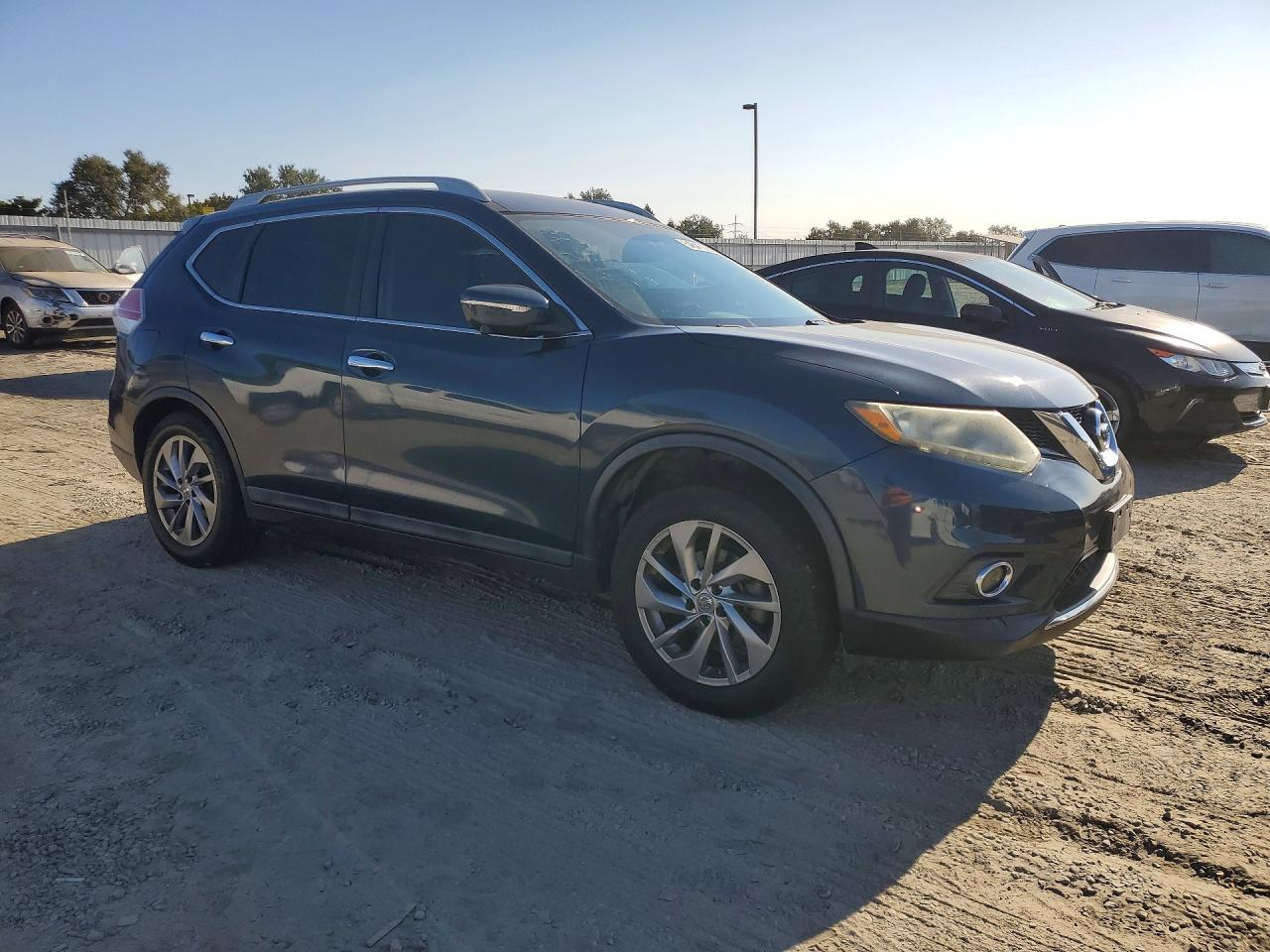 2015 Nissan Rogue Sl Blue vin: 5N1AT2MT2FC878379