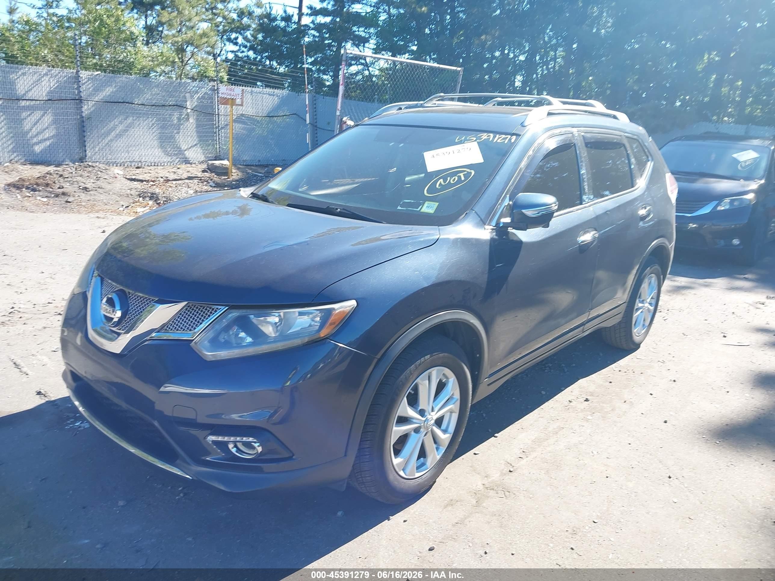 2015 Nissan Rogue S/sl/sv Blue vin: 5N1AT2MT2FC888667