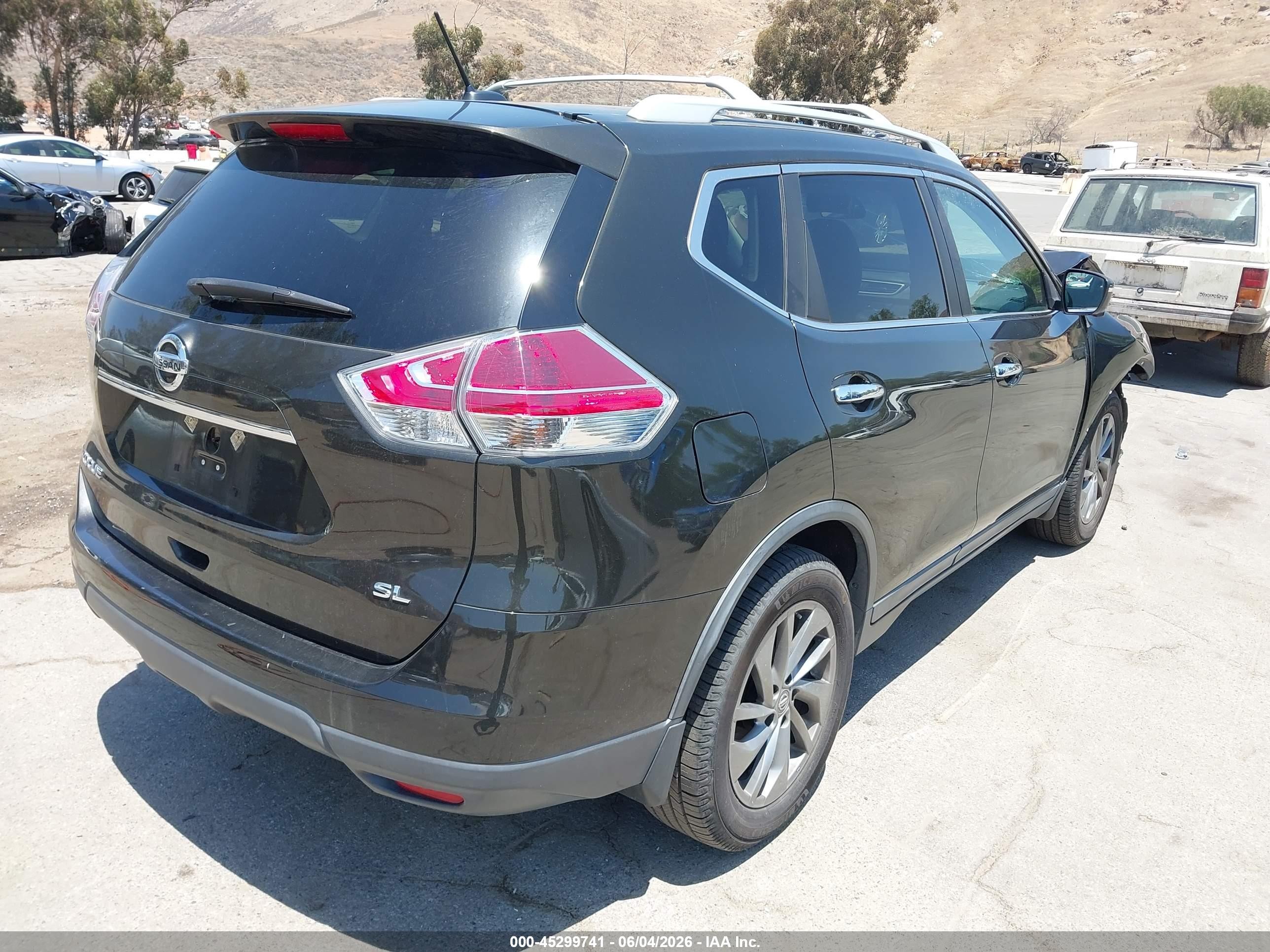 2015 Nissan Rogue Sl Green vin: 5N1AT2MT2FC896283