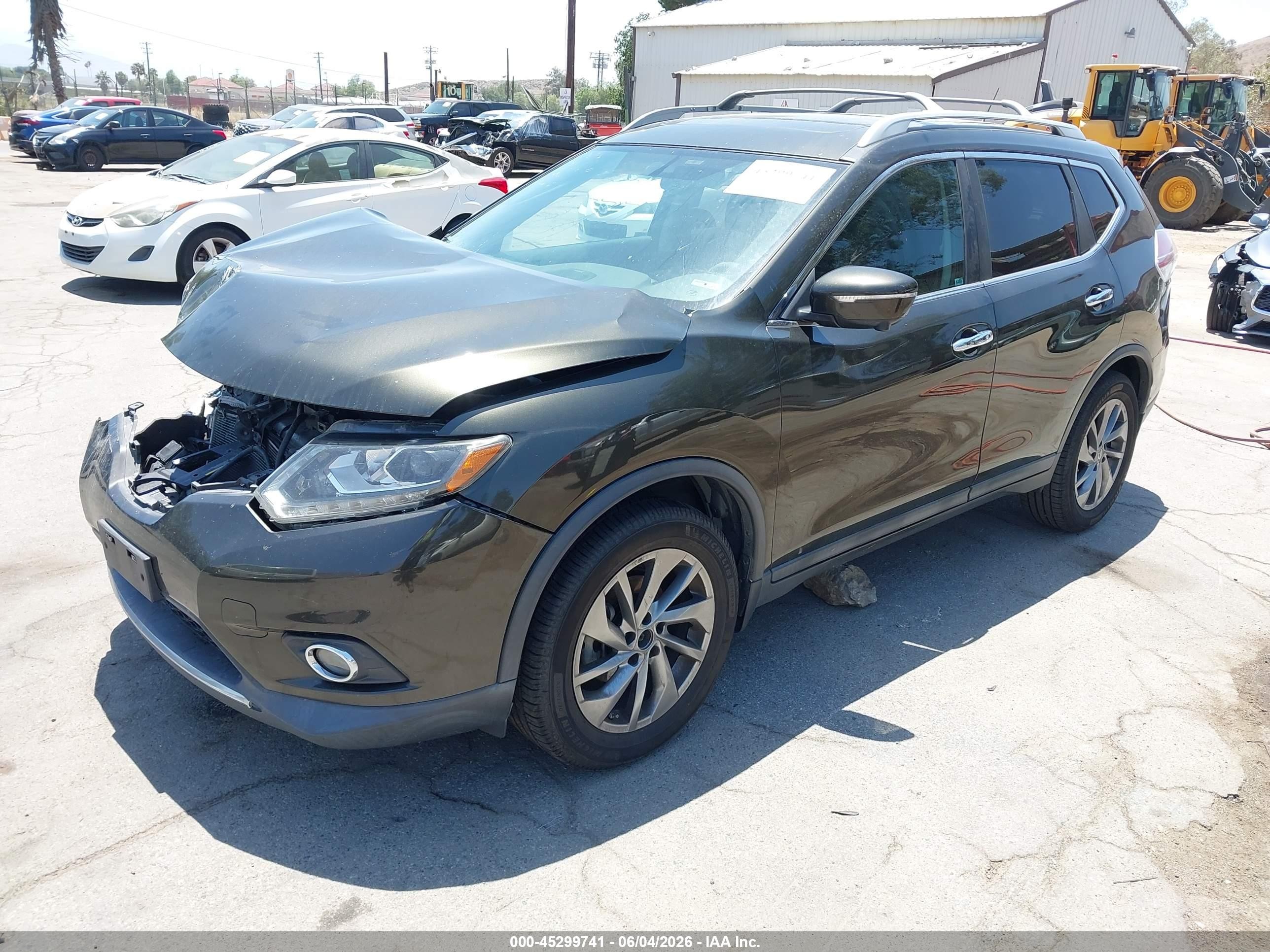 2015 Nissan Rogue Sl Green vin: 5N1AT2MT2FC896283