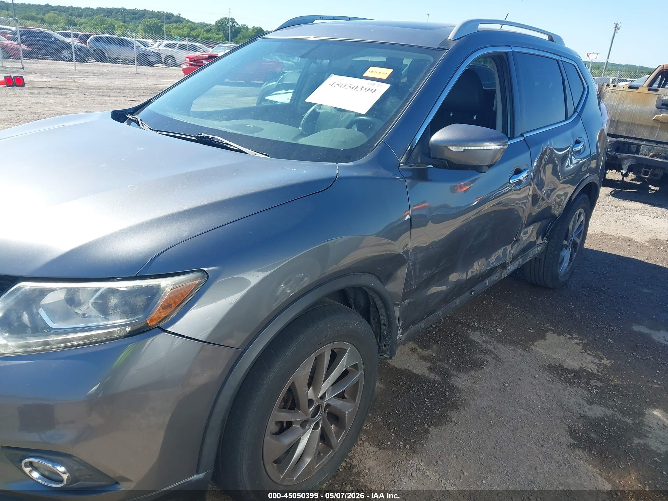 2015 Nissan Rogue Sl Gray vin: 5N1AT2MT2FC897286