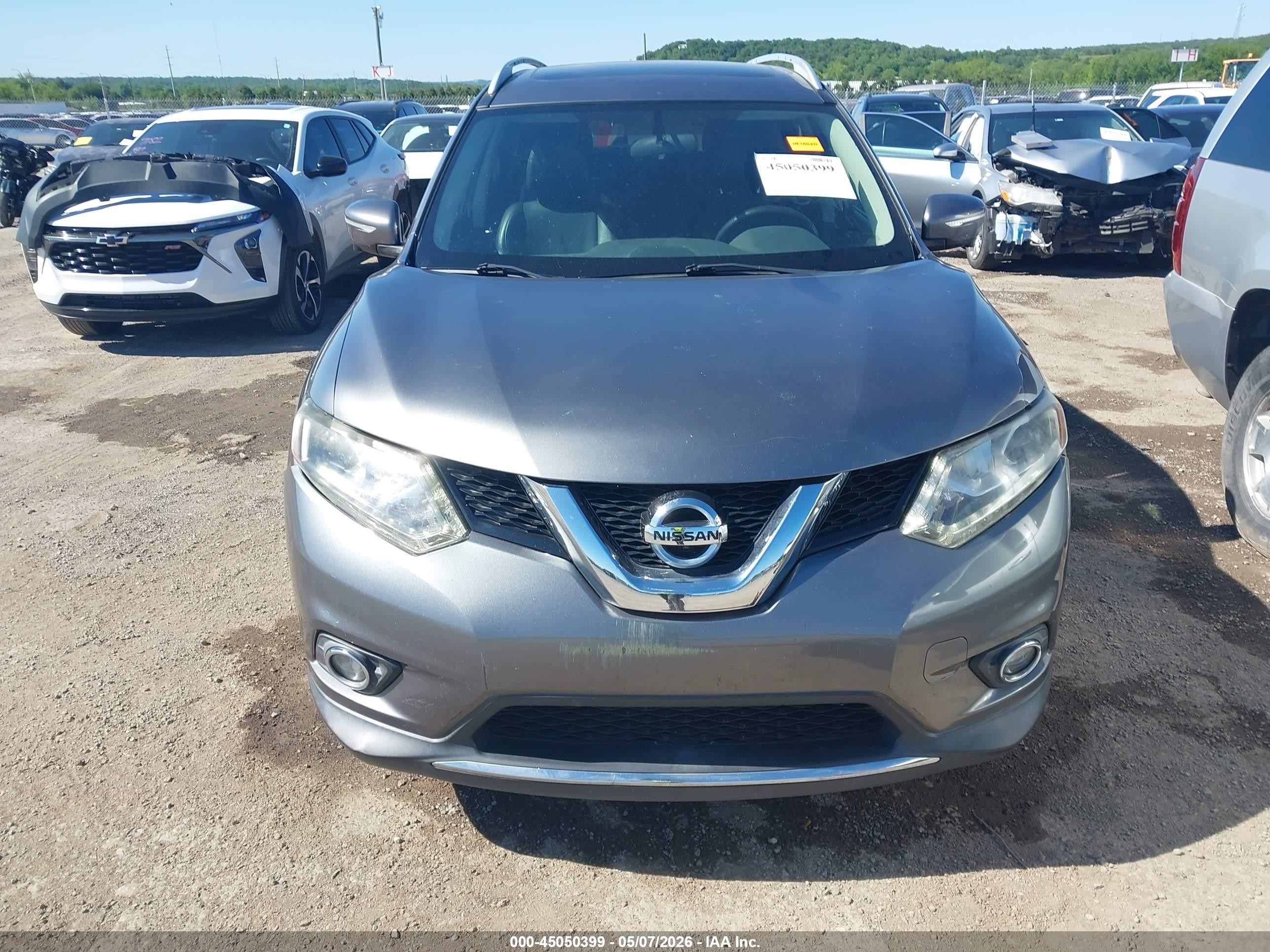 2015 Nissan Rogue Sl Gray vin: 5N1AT2MT2FC897286