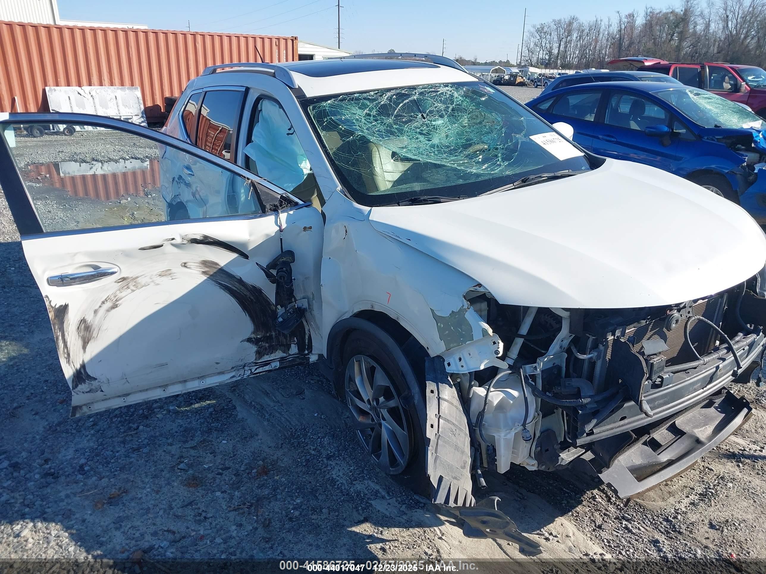 2015 Nissan Rogue Sl White vin: 5N1AT2MT2FC901563