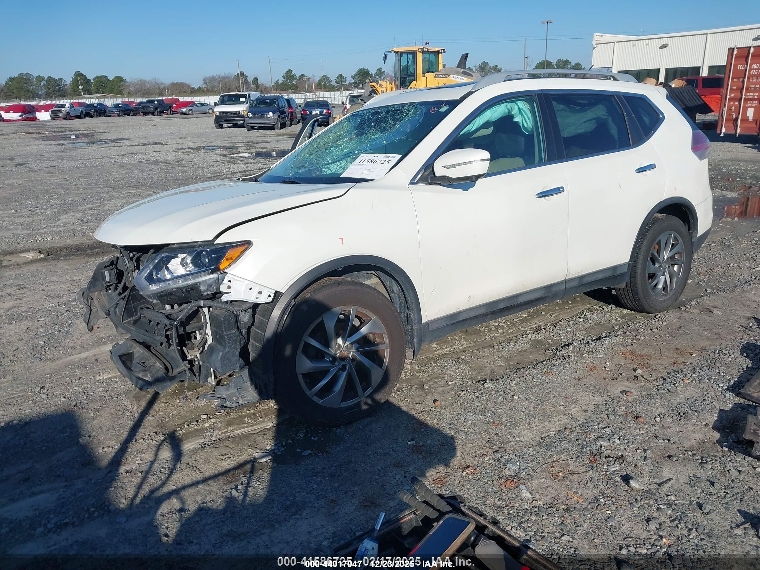 2015 Nissan Rogue Sl White vin: 5N1AT2MT2FC901563