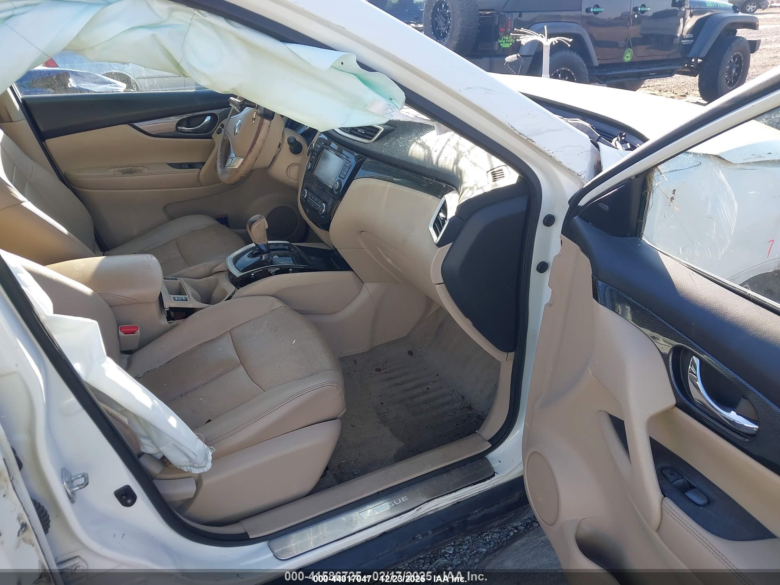 2015 Nissan Rogue Sl White vin: 5N1AT2MT2FC901563