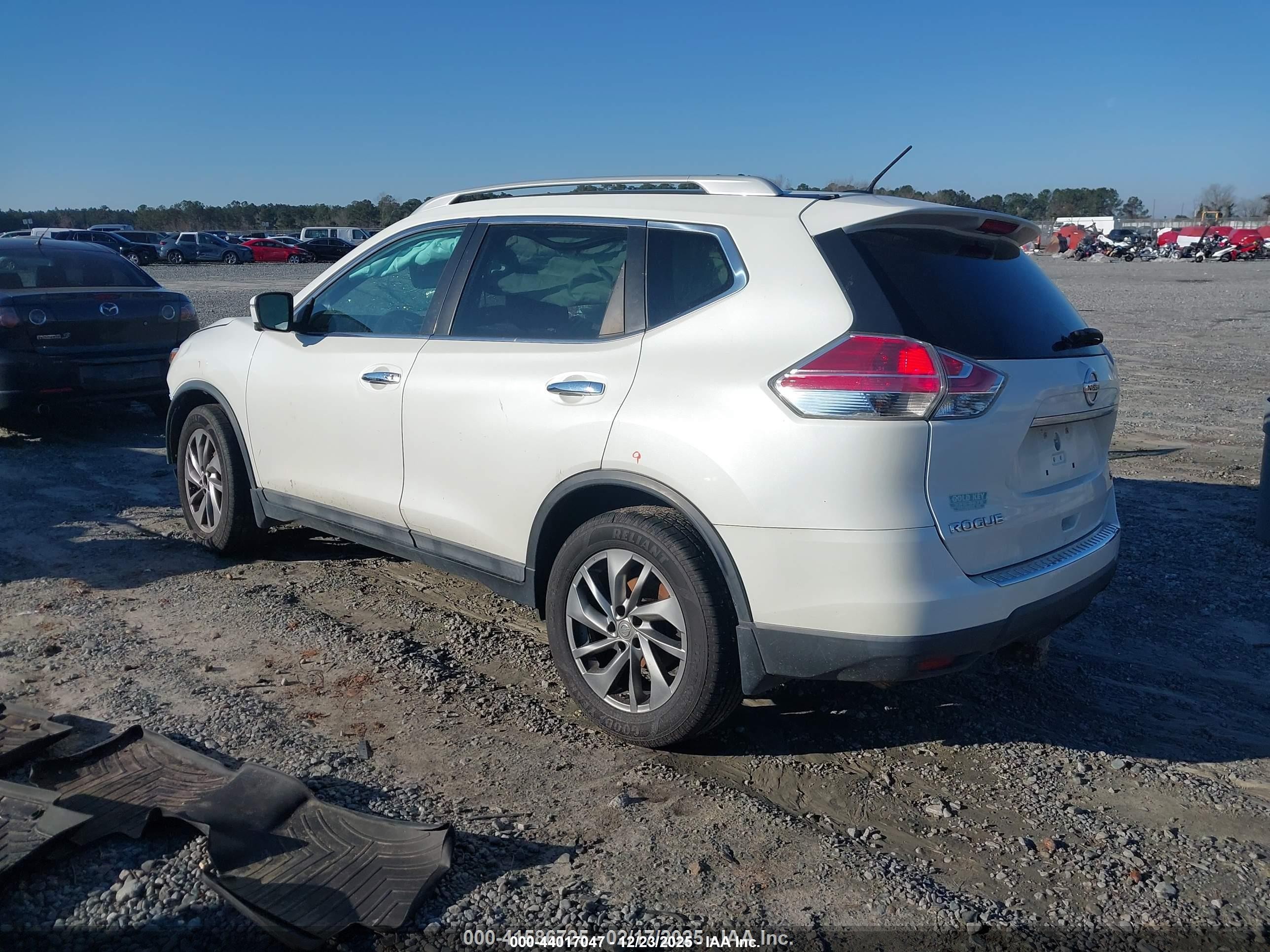 2015 Nissan Rogue Sl White vin: 5N1AT2MT2FC901563