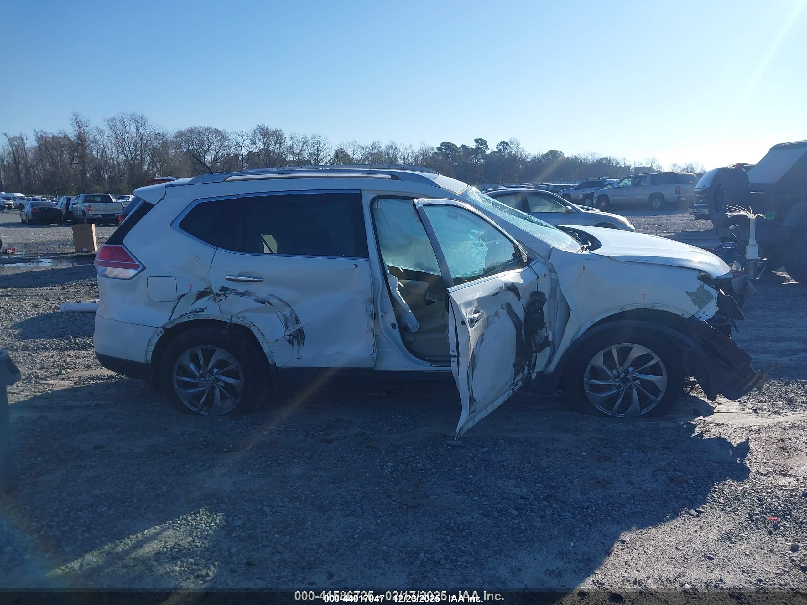 2015 Nissan Rogue Sl White vin: 5N1AT2MT2FC901563