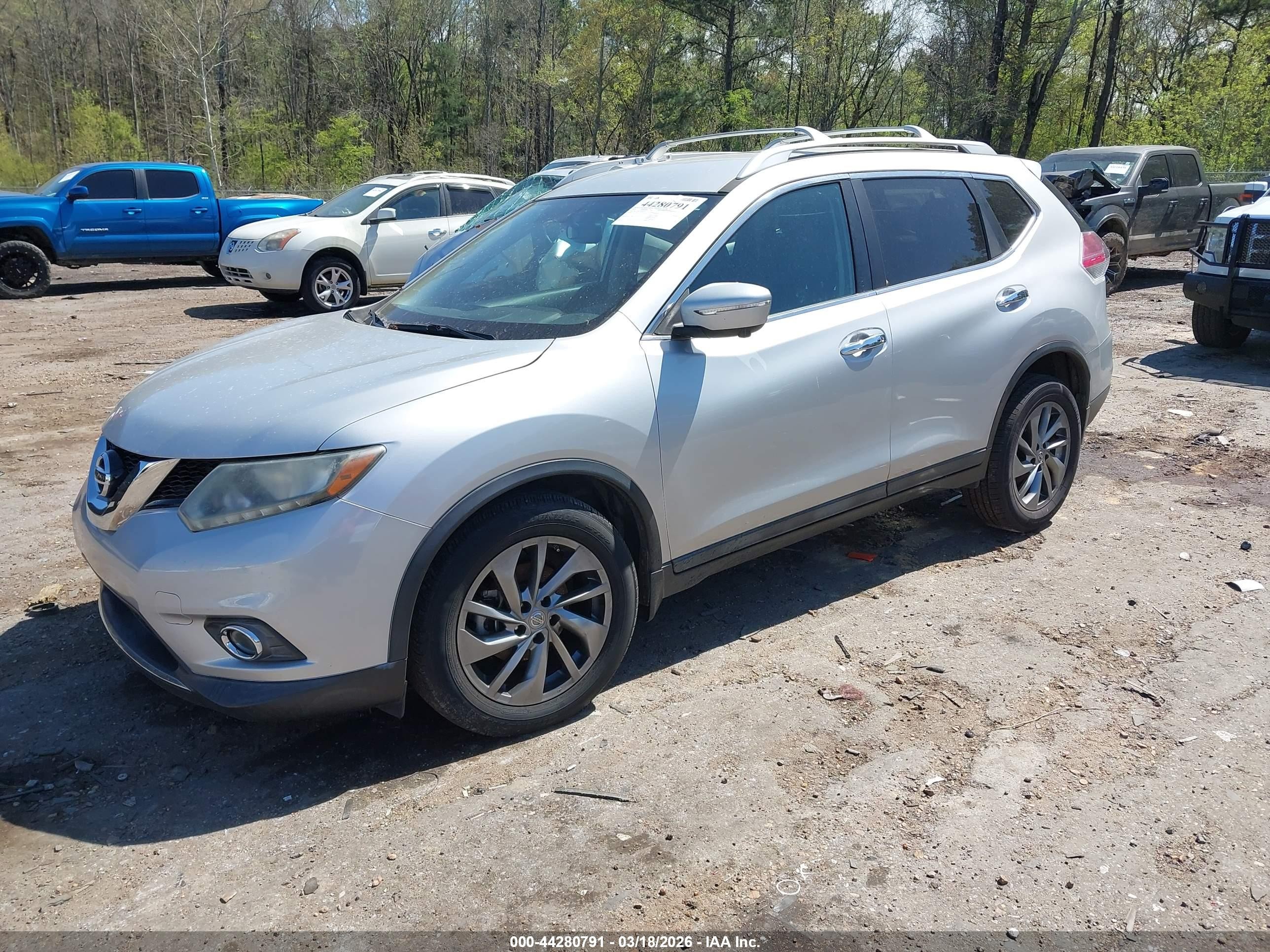 2015 Nissan Rogue Sl Gray vin: 5N1AT2MT2FC906701