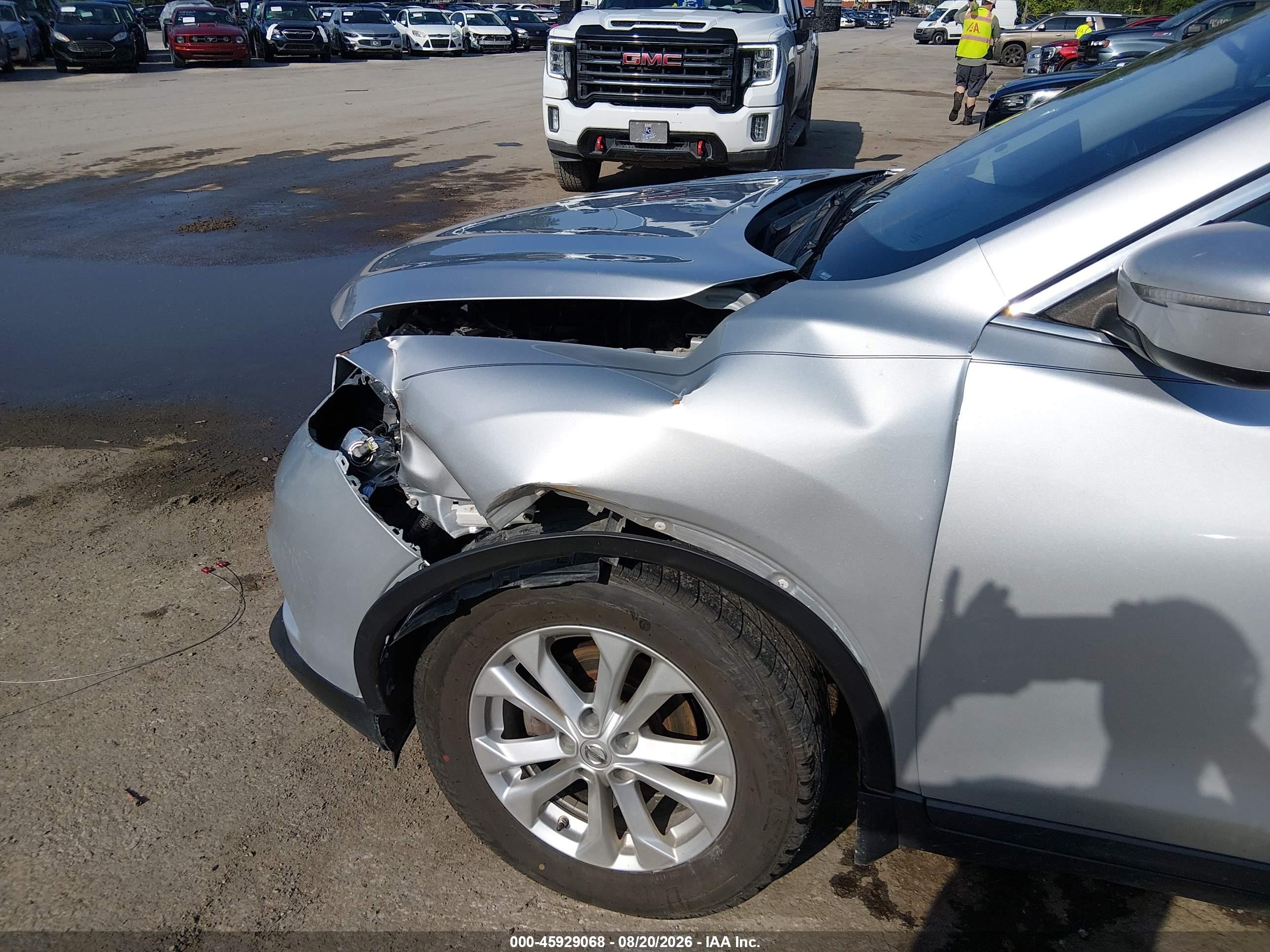 2015 Nissan Rogue Sv Silver vin: 5N1AT2MT2FC909629