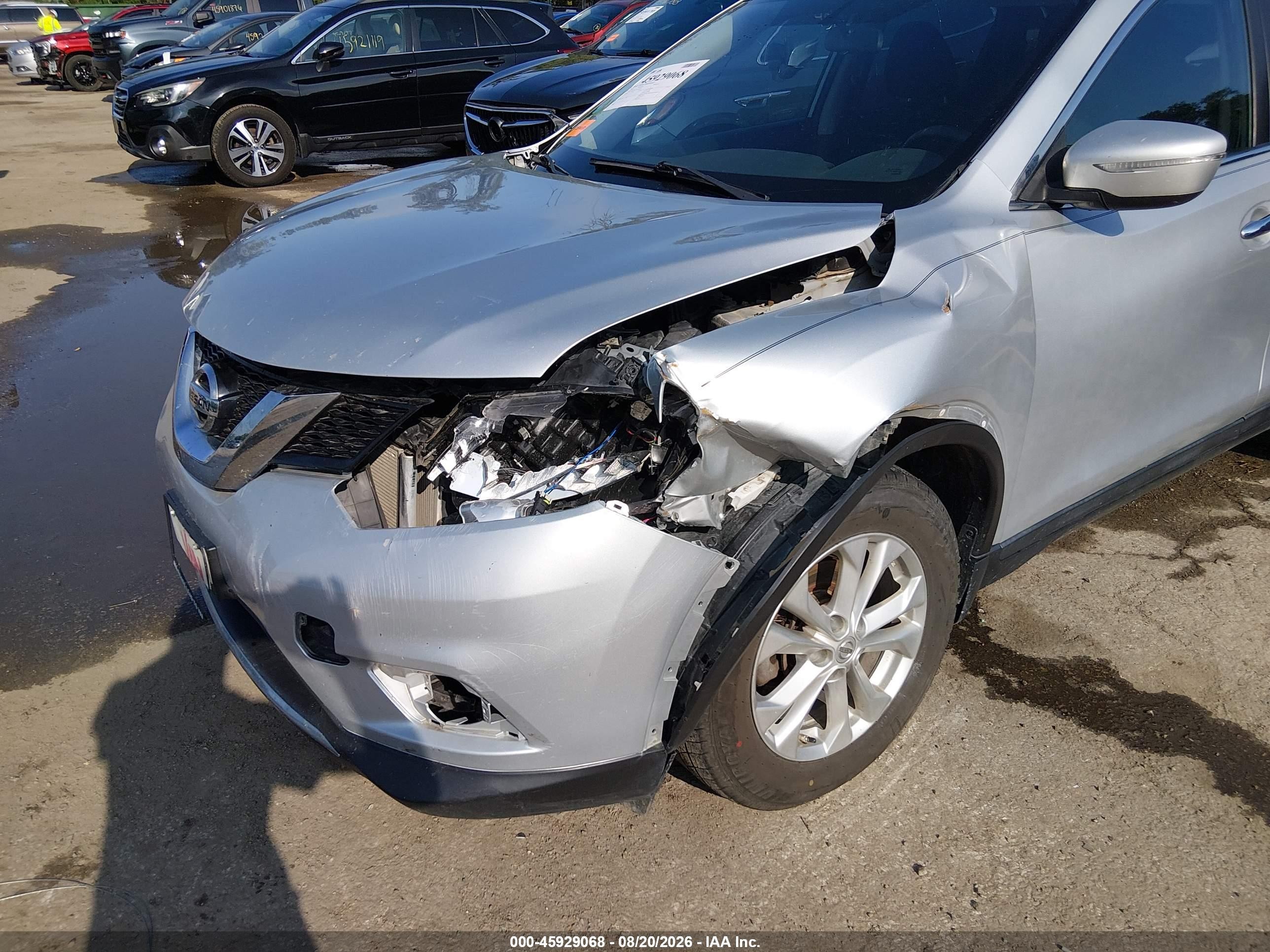 2015 Nissan Rogue Sv Silver vin: 5N1AT2MT2FC909629
