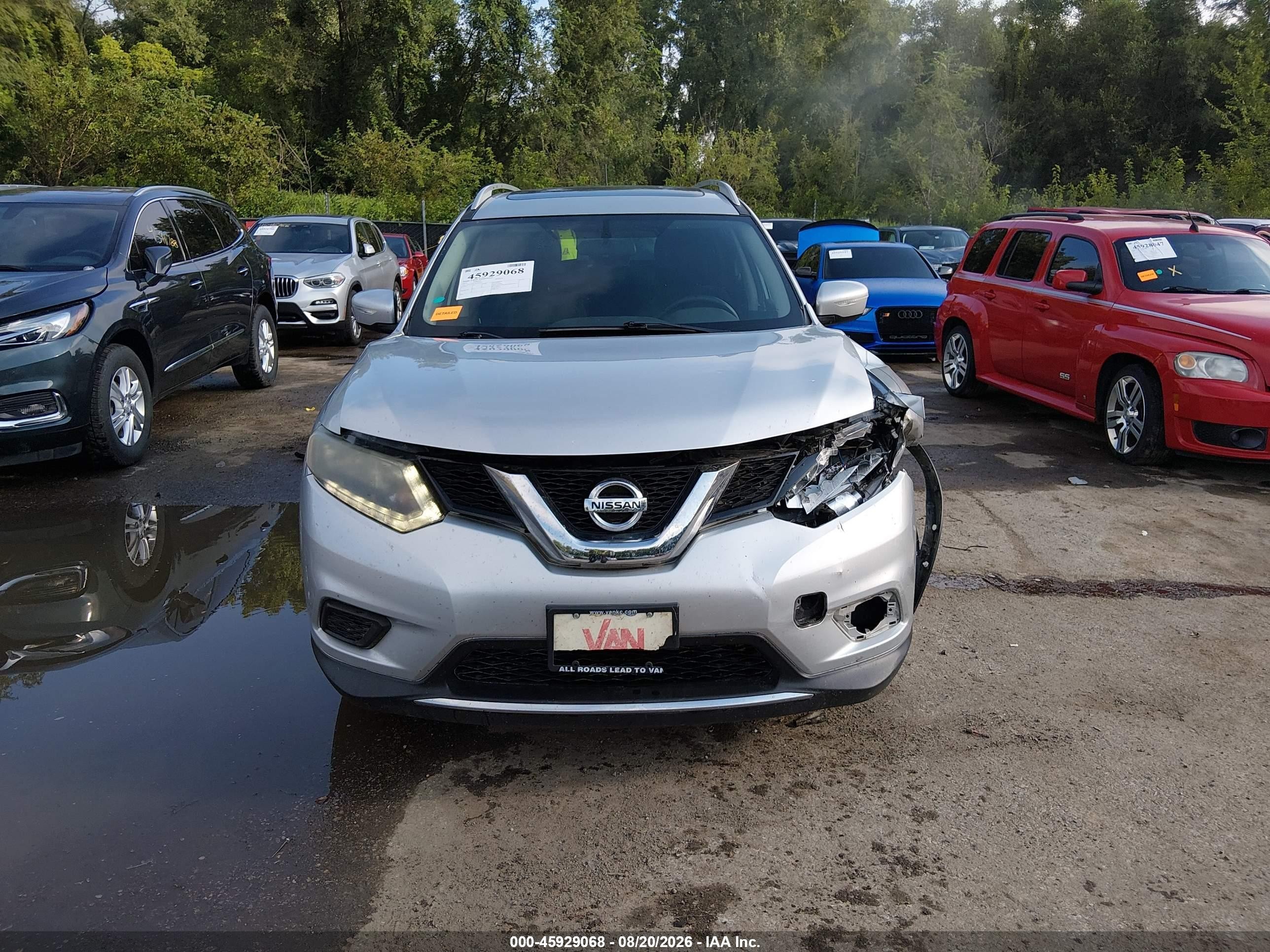 2015 Nissan Rogue Sv Silver vin: 5N1AT2MT2FC909629