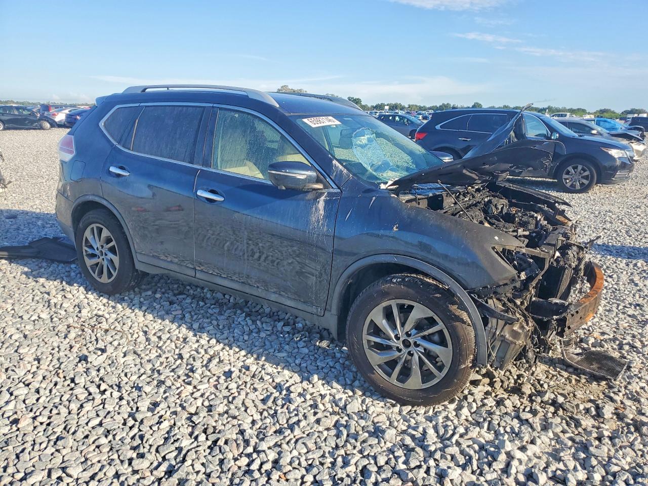 2015 Nissan Rogue Sl Black vin: 5N1AT2MT2FC915639