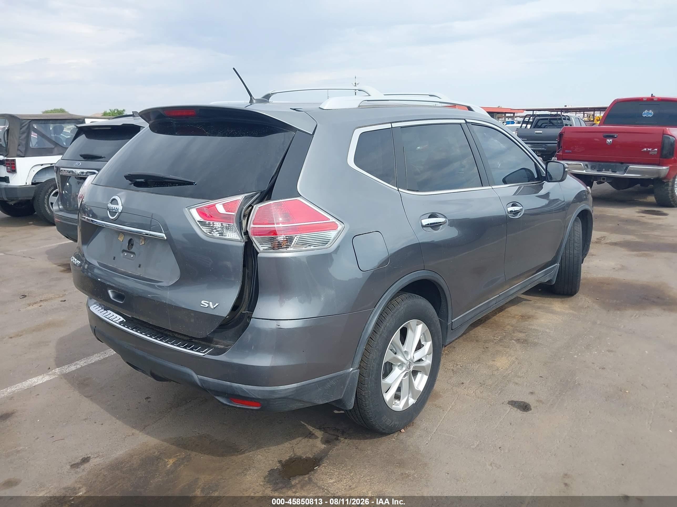 2015 Nissan Rogue Sv Gray vin: 5N1AT2MT2FC918752