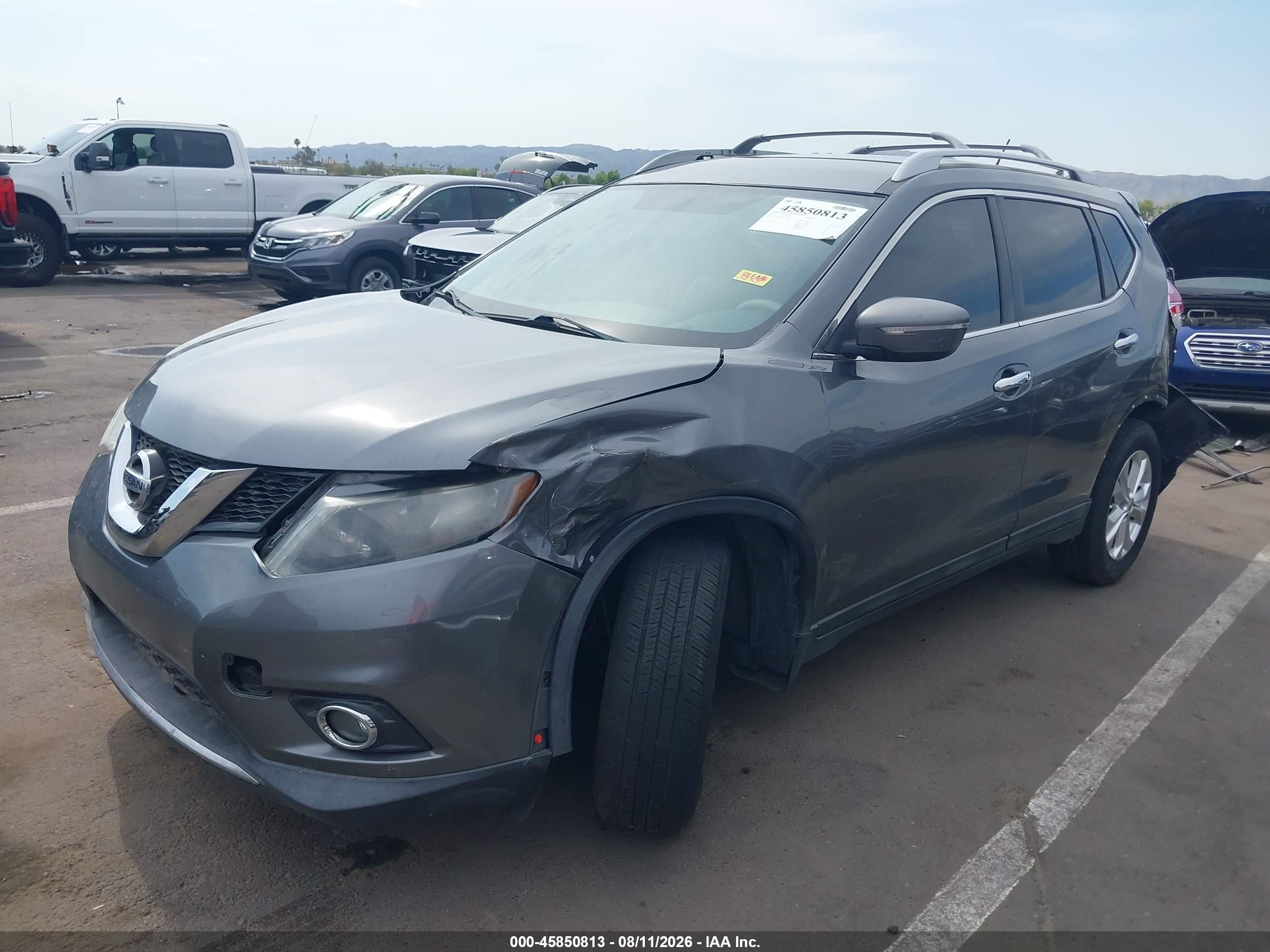 2015 Nissan Rogue Sv Gray vin: 5N1AT2MT2FC918752