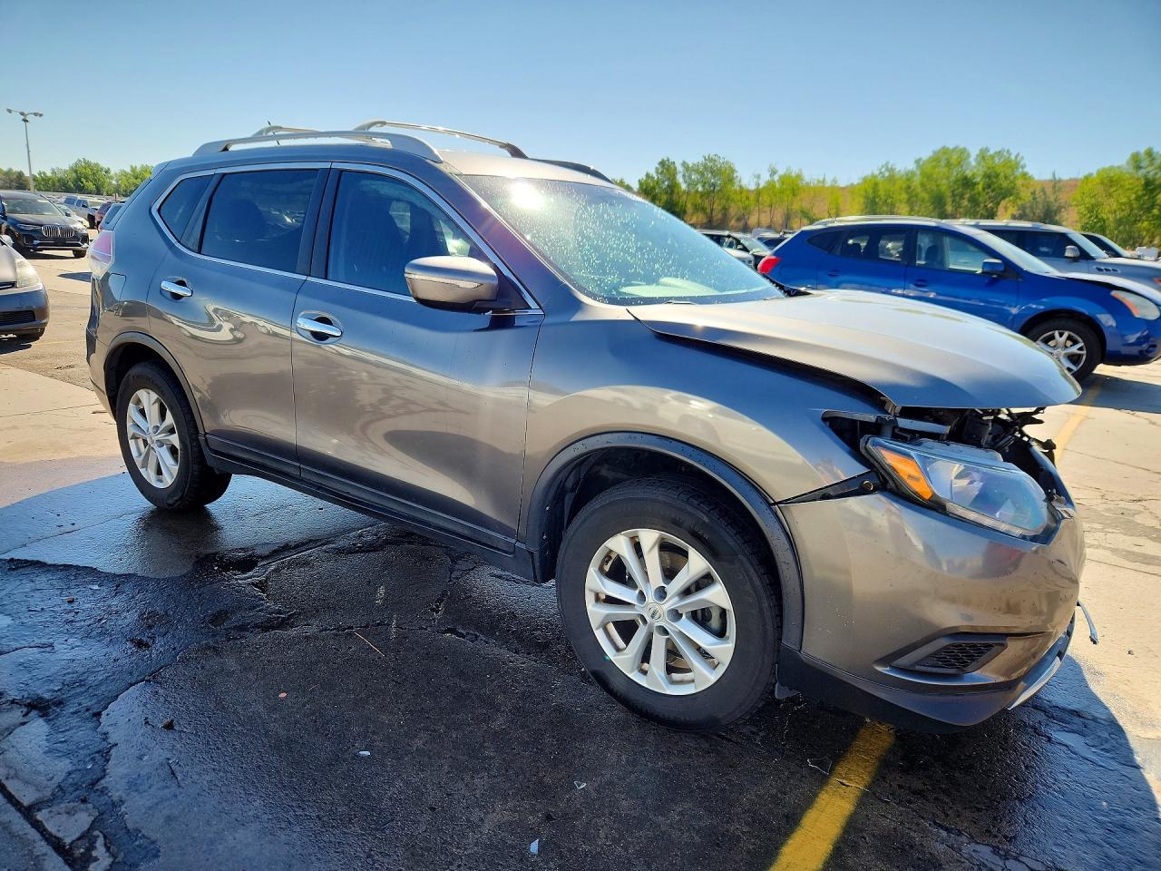 2014 Nissan Rogue S Gray vin: 5N1AT2MT3EC771288
