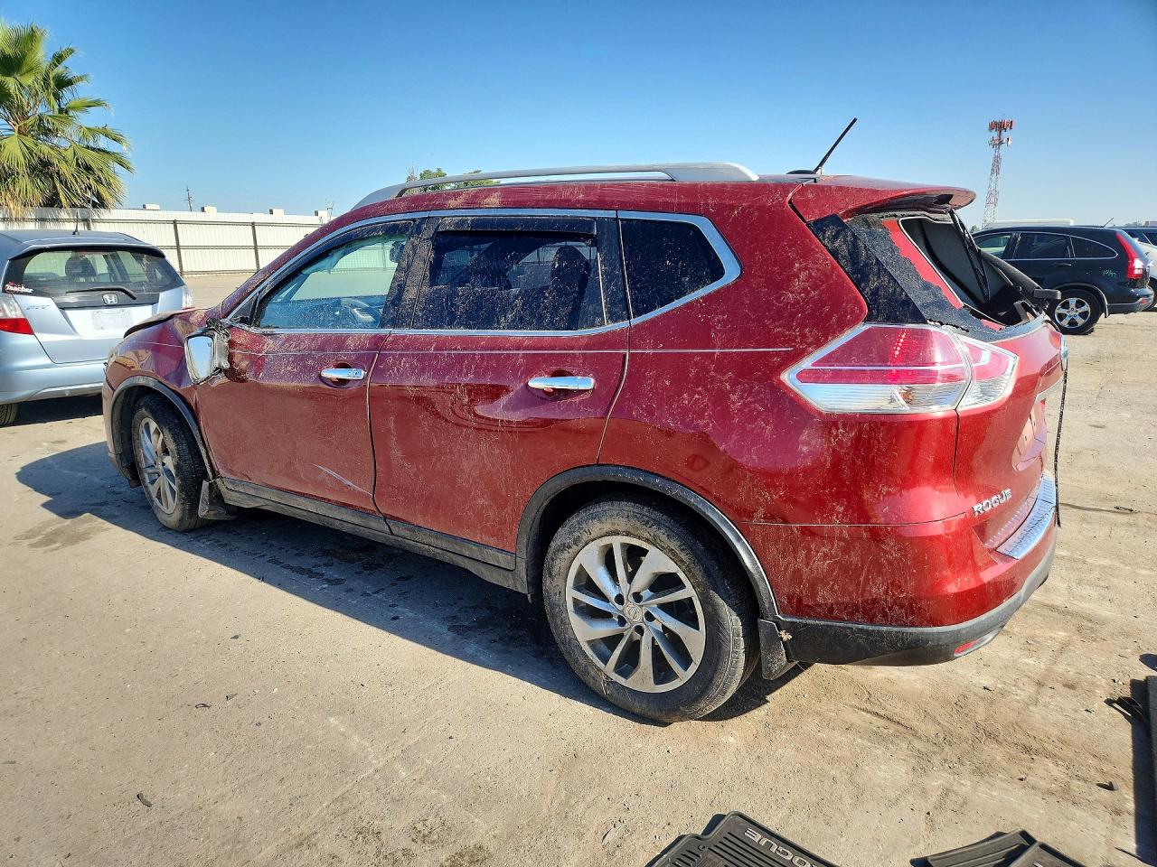 2014 Nissan Rogue Sl Red vin: 5N1AT2MT3EC775163