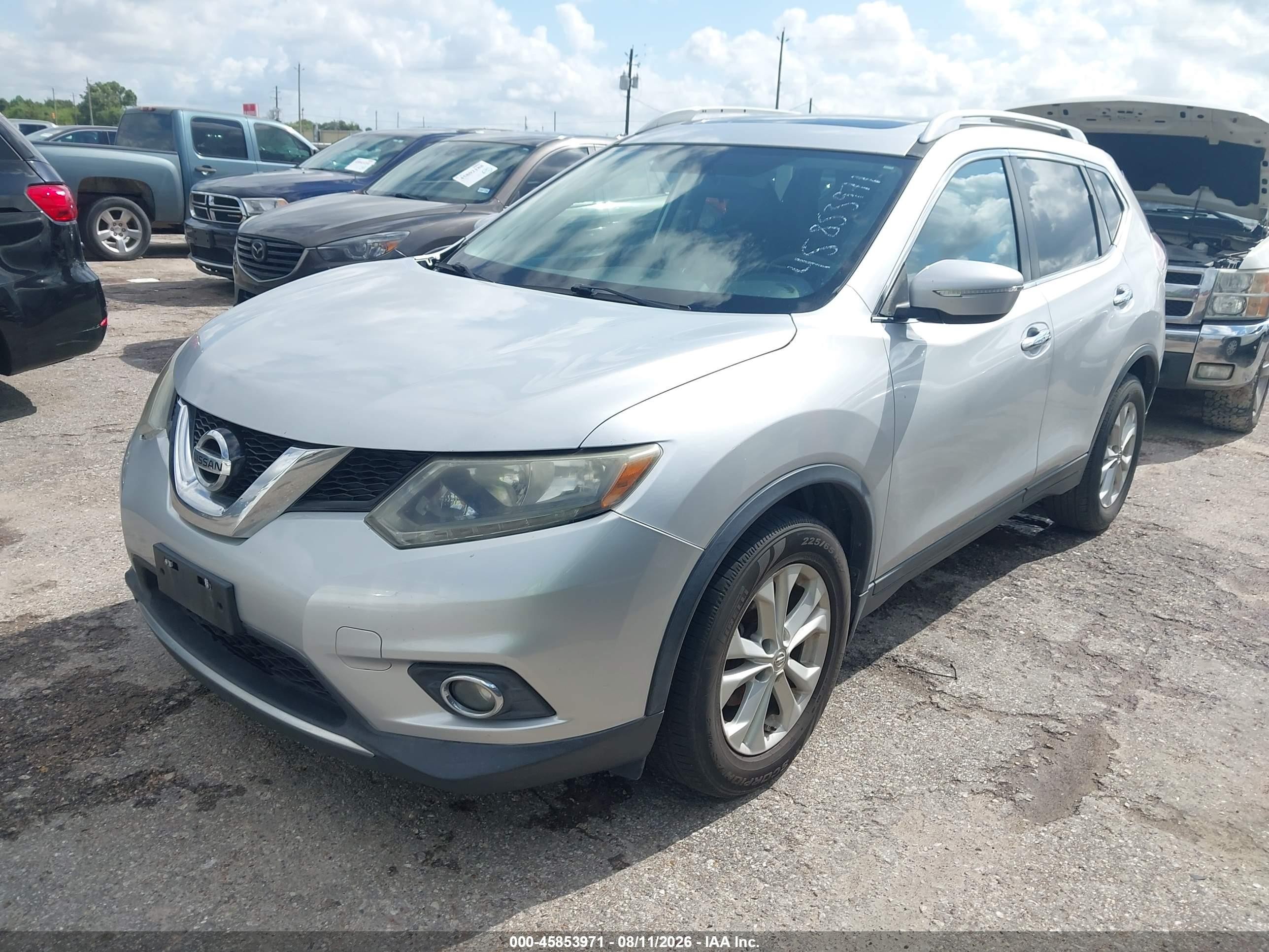 2014 Nissan Rogue Sv Silver vin: 5N1AT2MT3EC797163