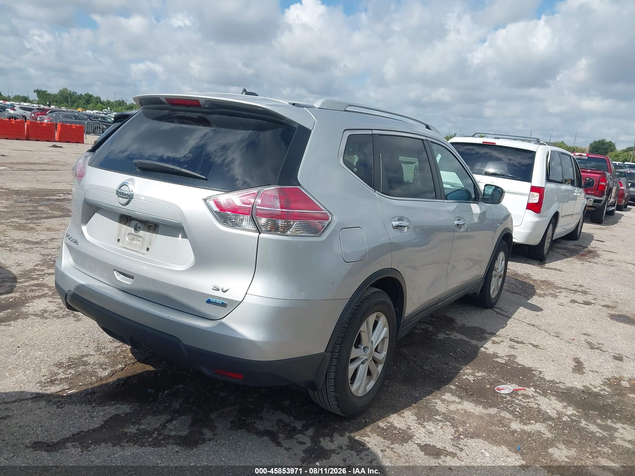 2014 Nissan Rogue Sv Silver vin: 5N1AT2MT3EC797163