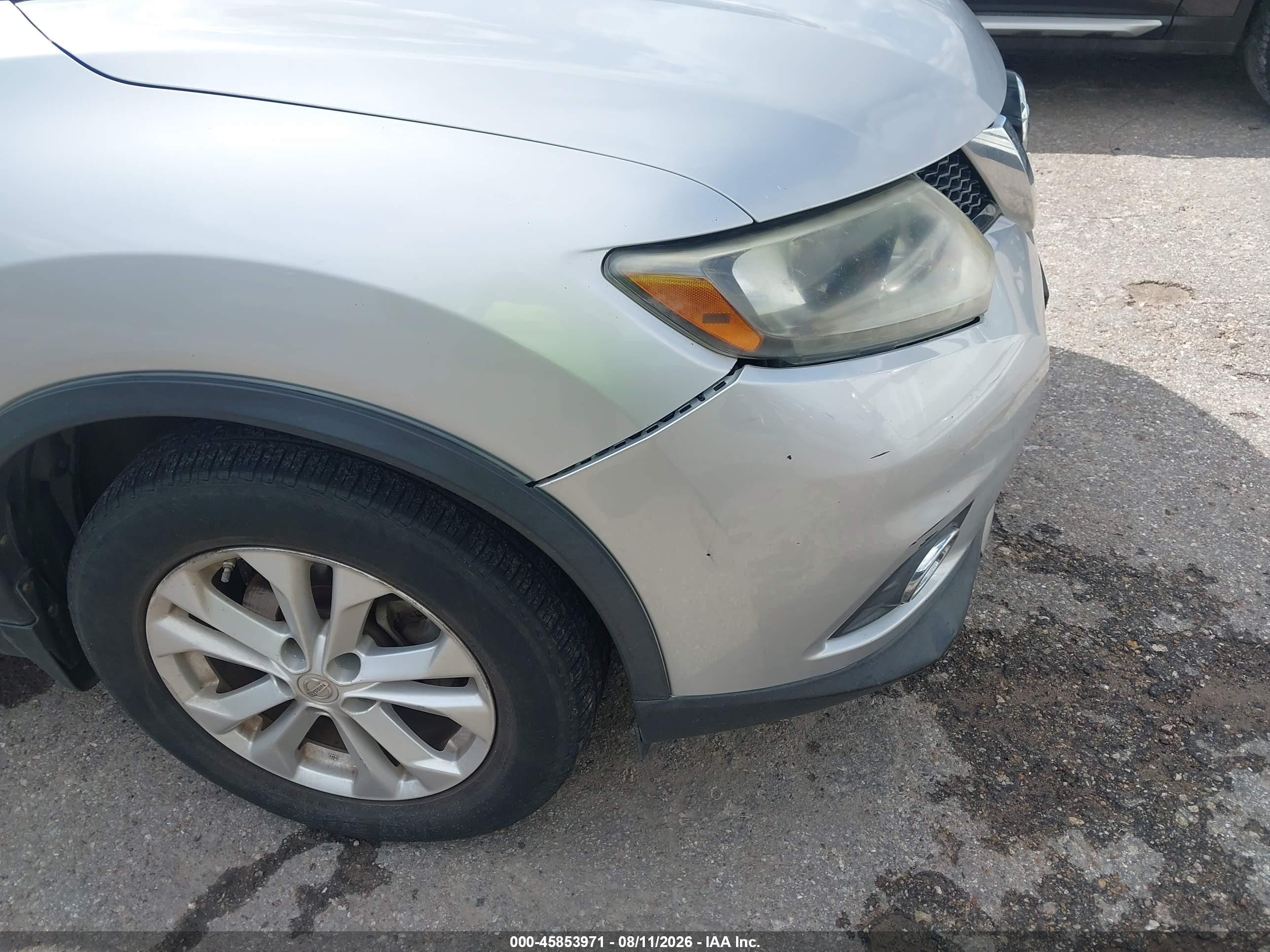 2014 Nissan Rogue Sv Silver vin: 5N1AT2MT3EC797163