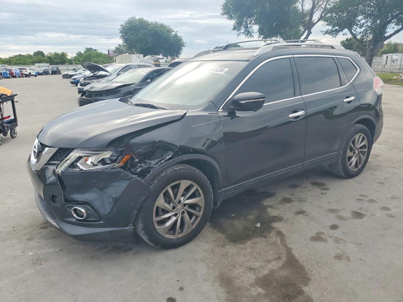 2014 Nissan Rogue Sl Black vin: 5N1AT2MT3EC808422