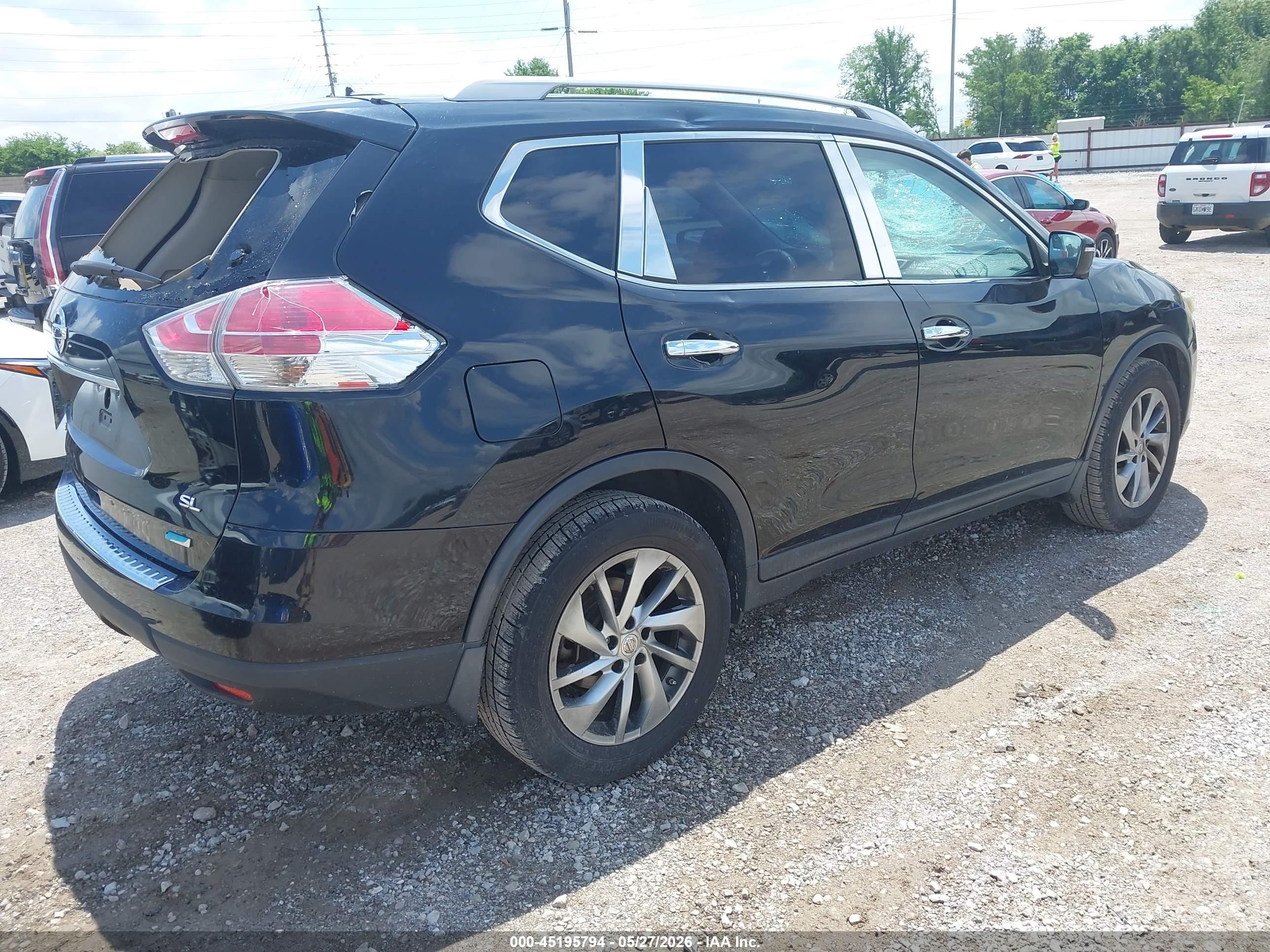 2014 Nissan Rogue Sl Black vin: 5N1AT2MT3EC811269