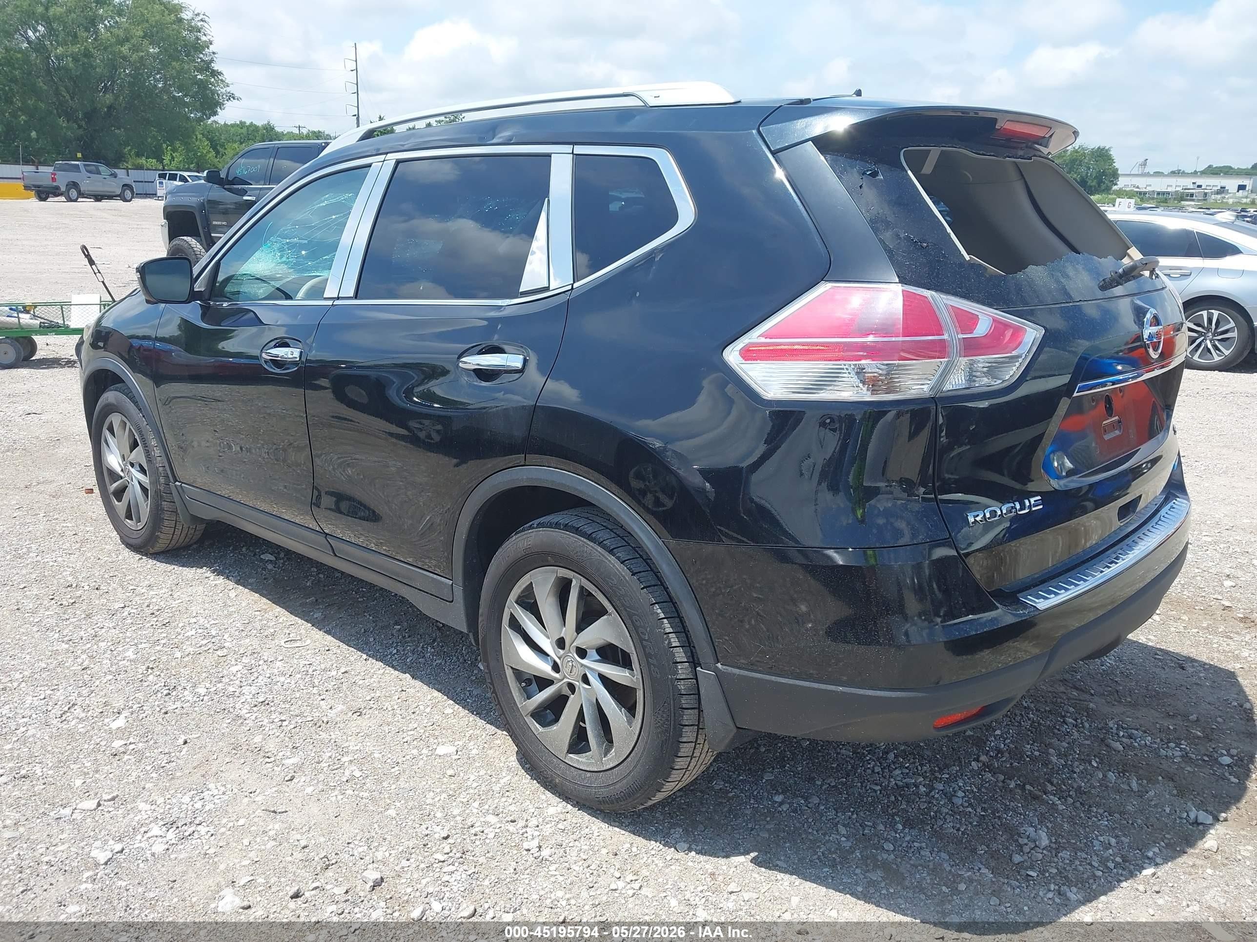 2014 Nissan Rogue Sl Black vin: 5N1AT2MT3EC811269