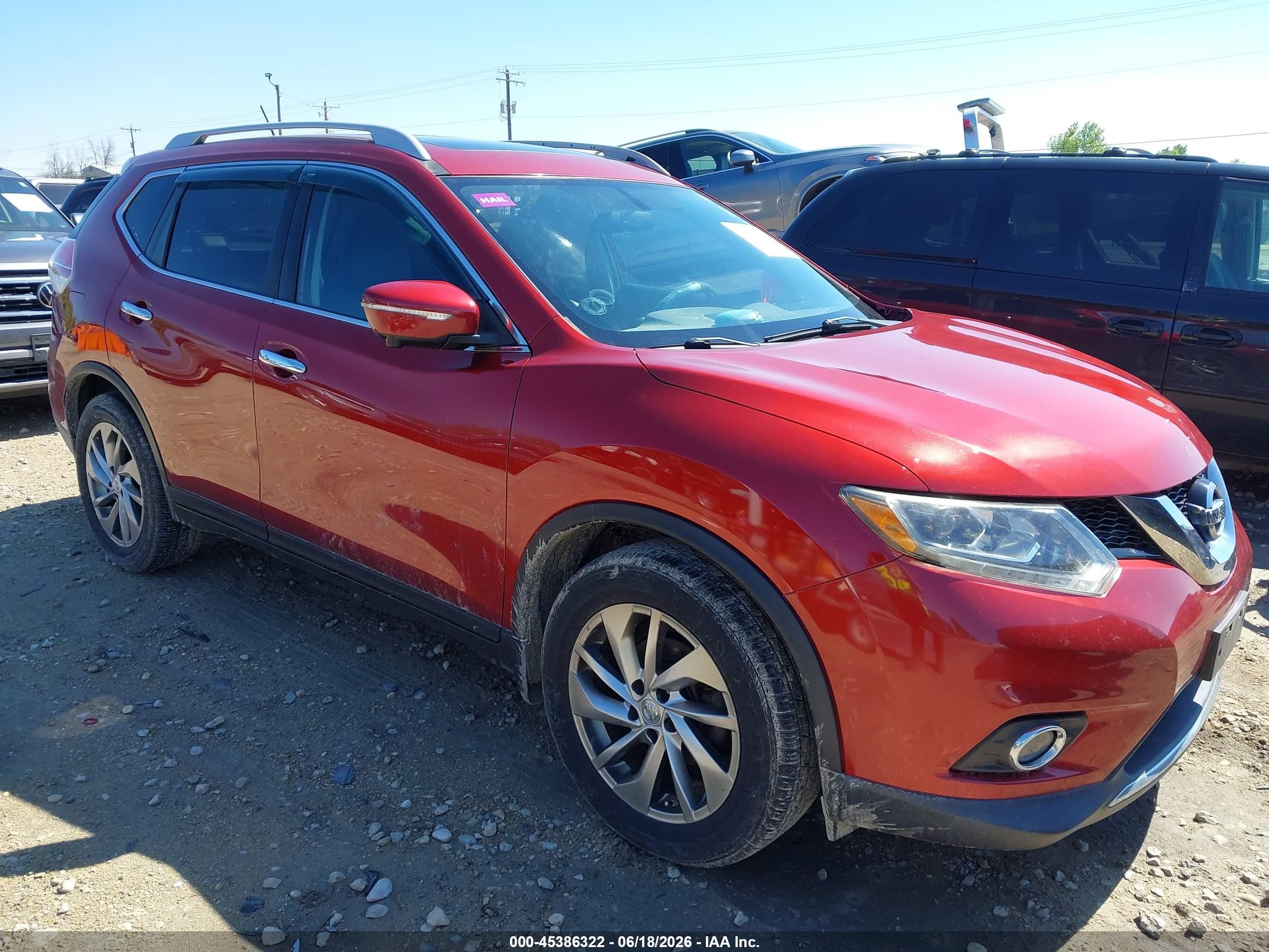 2014 Nissan Rogue Sl Оранжевый vin: 5N1AT2MT3EC823731