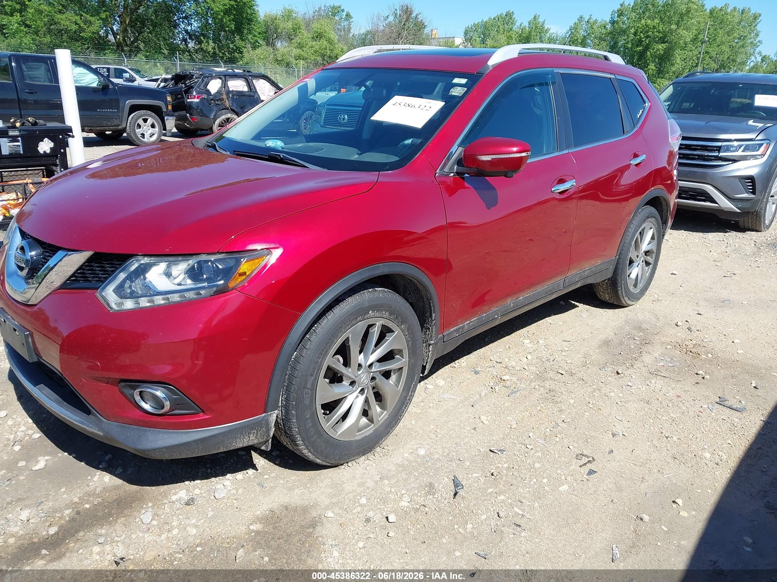 2014 Nissan Rogue Sl Orange vin: 5N1AT2MT3EC823731