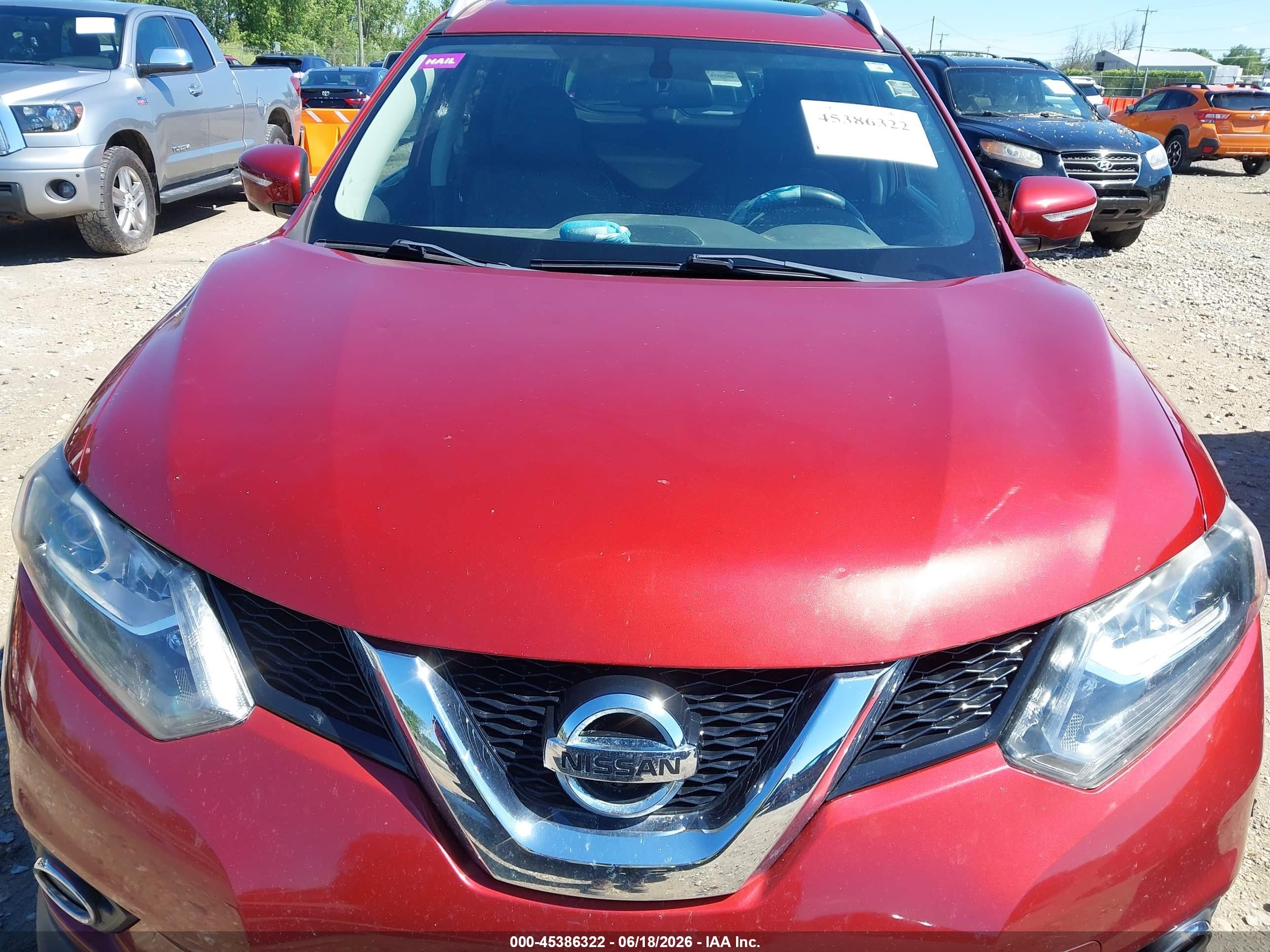 2014 Nissan Rogue Sl Orange vin: 5N1AT2MT3EC823731