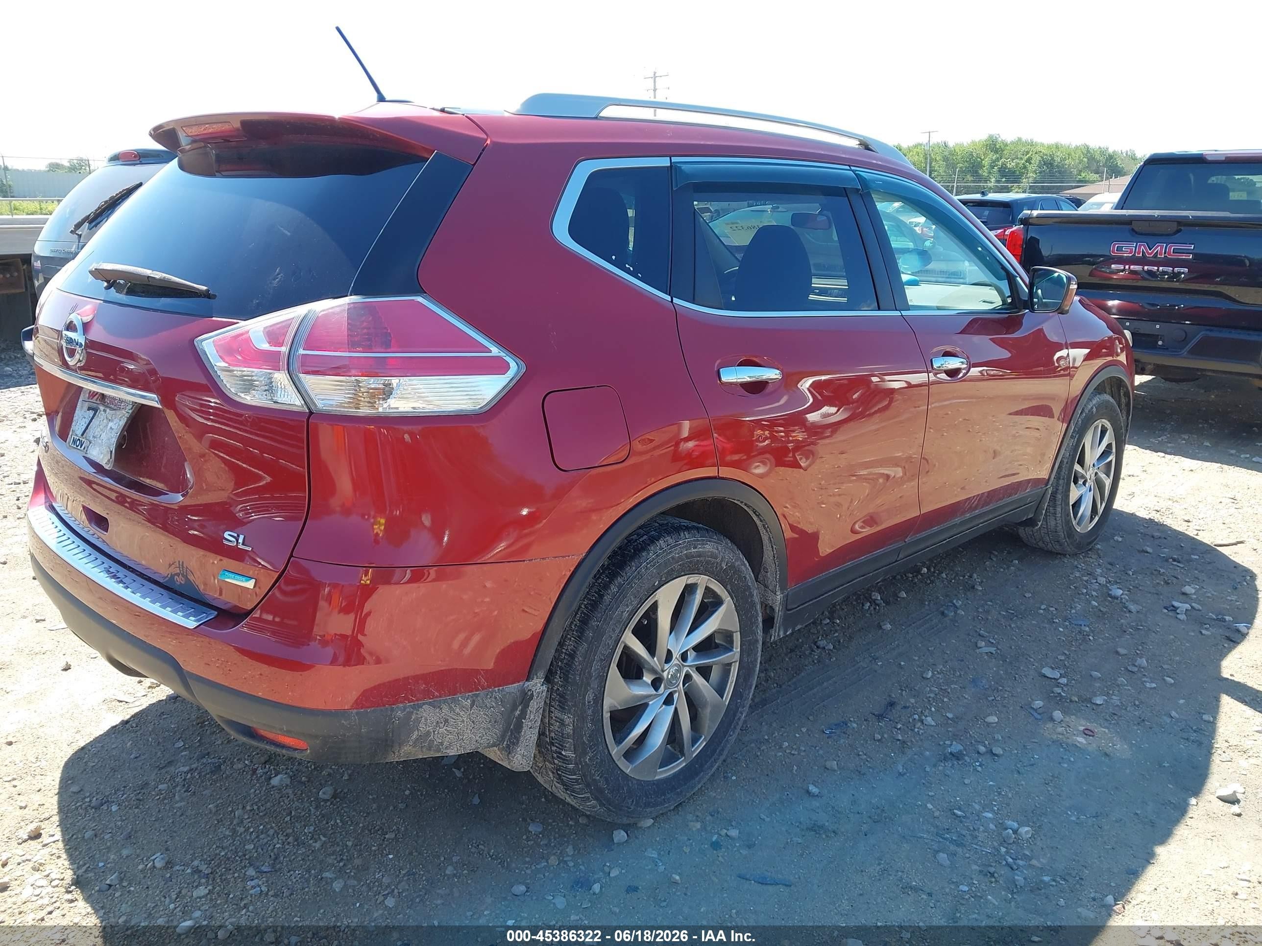 2014 Nissan Rogue Sl Orange vin: 5N1AT2MT3EC823731
