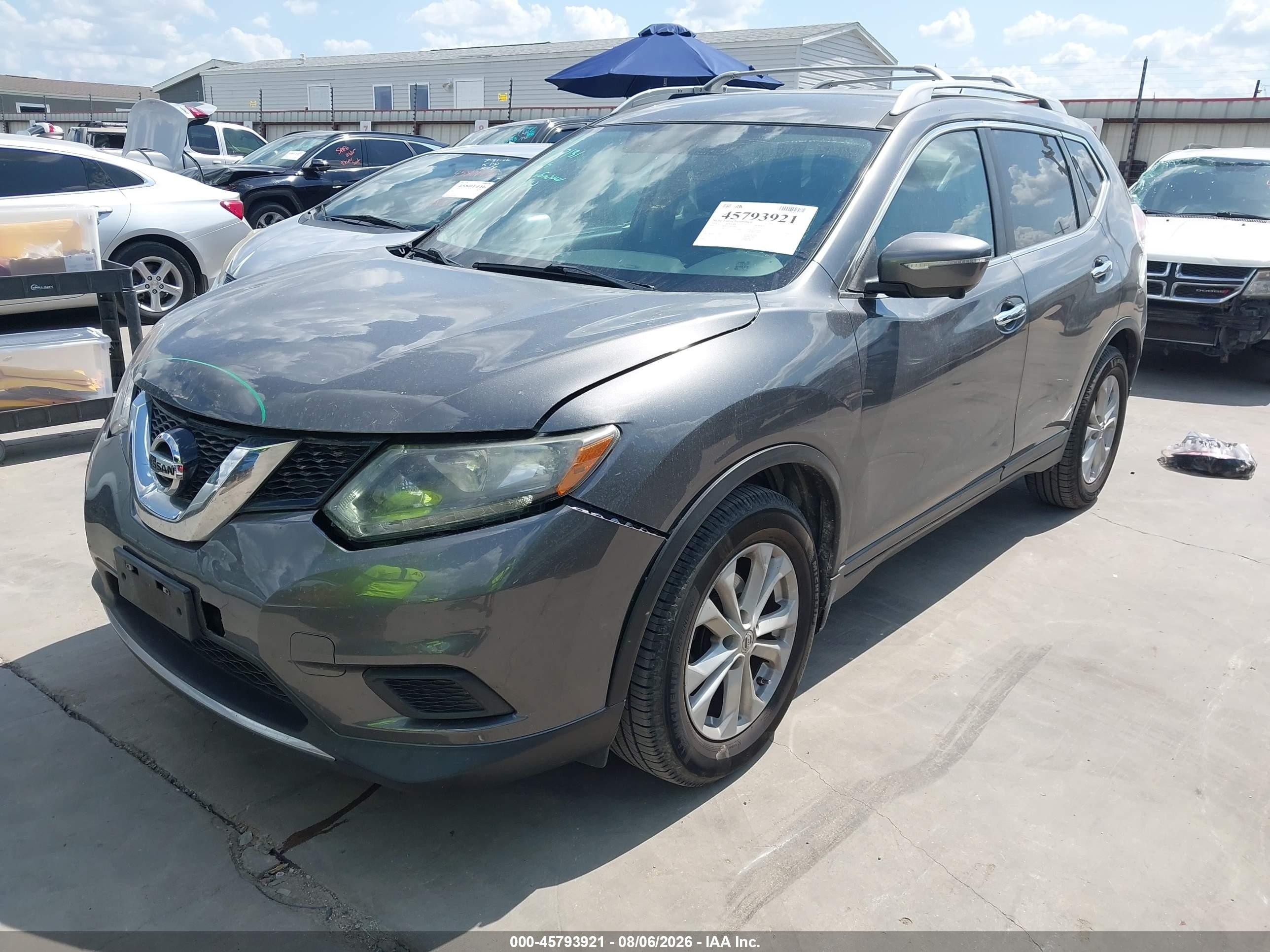 2014 Nissan Rogue Sv Gray vin: 5N1AT2MT3EC825088
