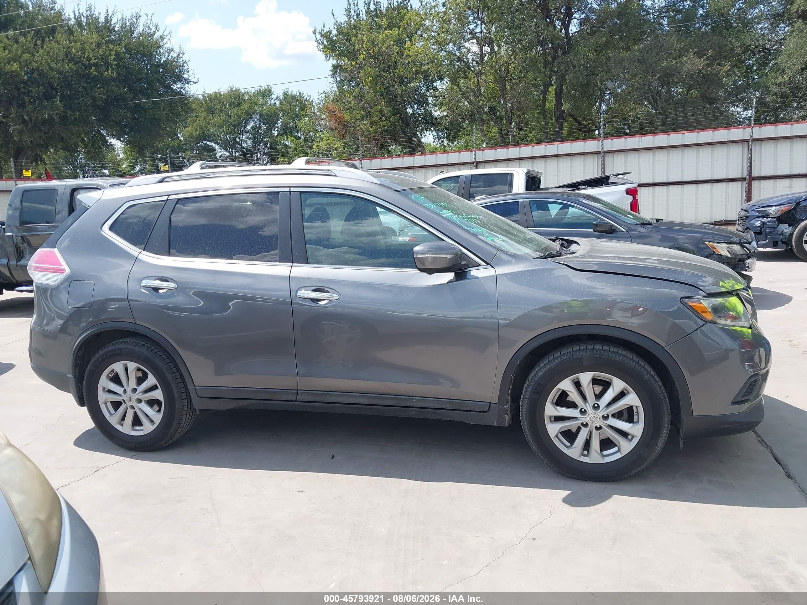 2014 Nissan Rogue Sv Gray vin: 5N1AT2MT3EC825088