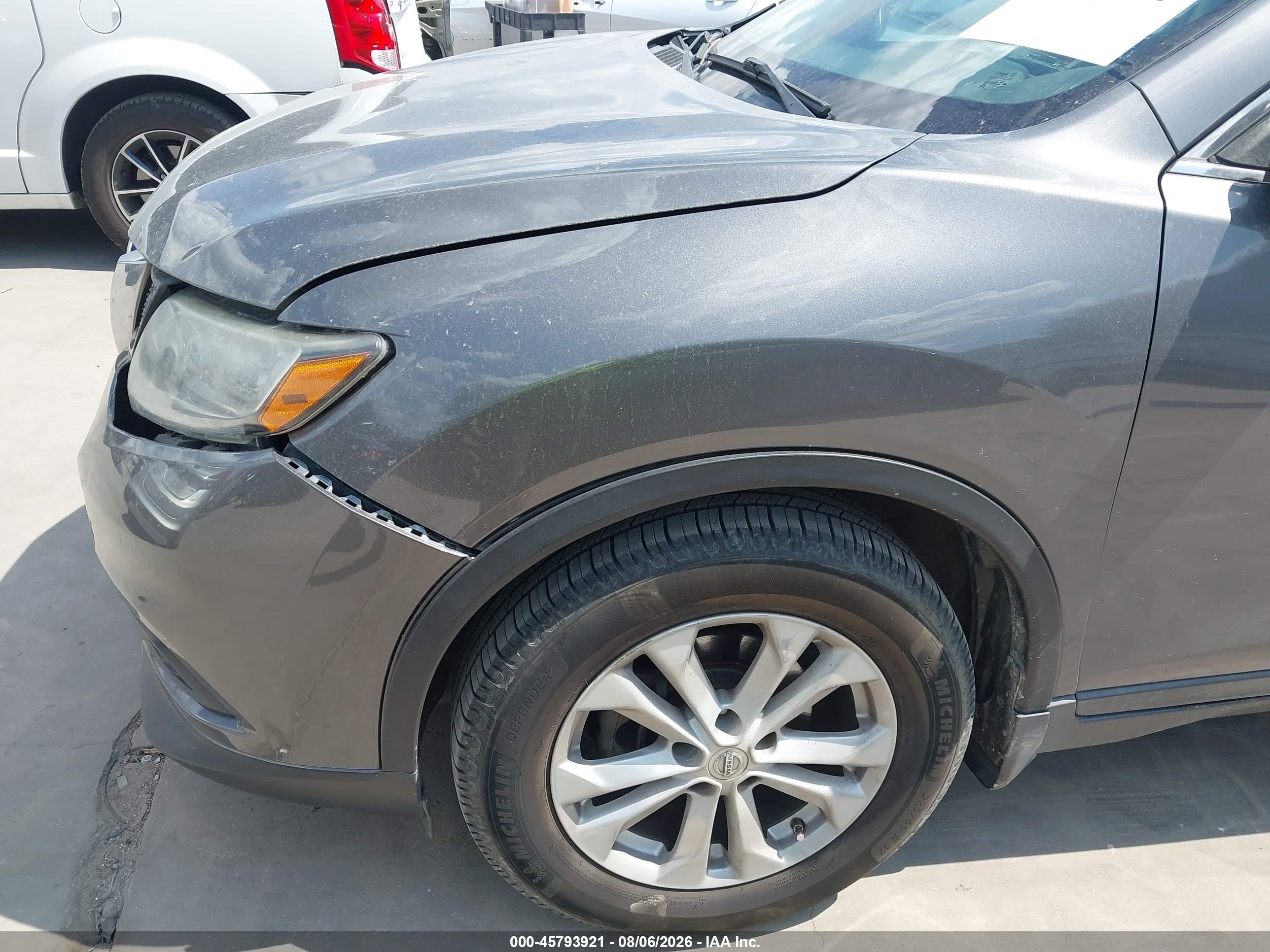 2014 Nissan Rogue Sv Gray vin: 5N1AT2MT3EC825088
