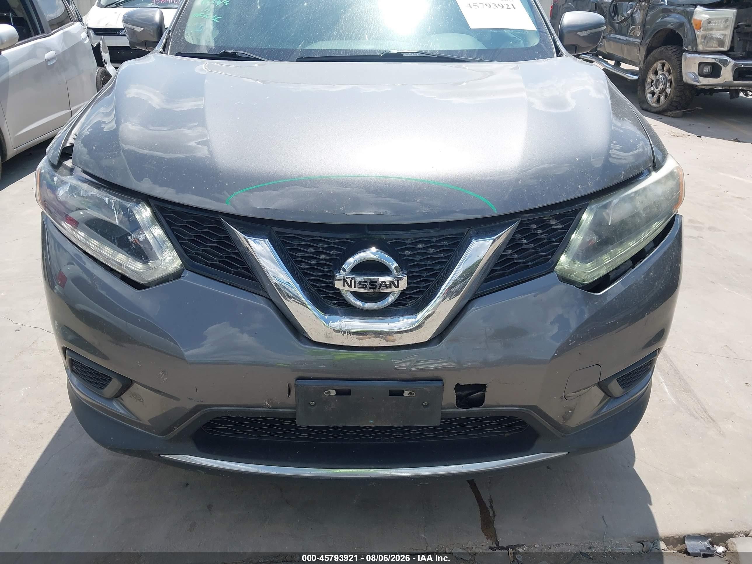 2014 Nissan Rogue Sv Gray vin: 5N1AT2MT3EC825088