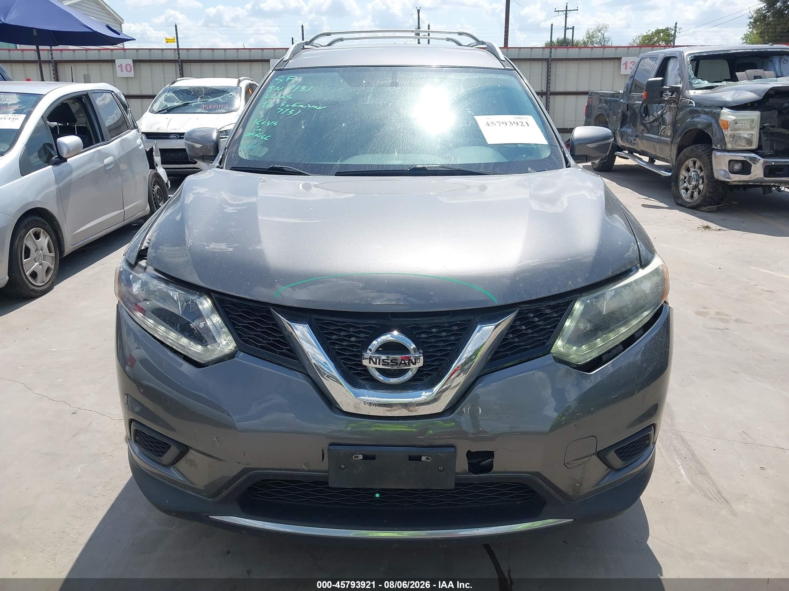 2014 Nissan Rogue Sv Gray vin: 5N1AT2MT3EC825088