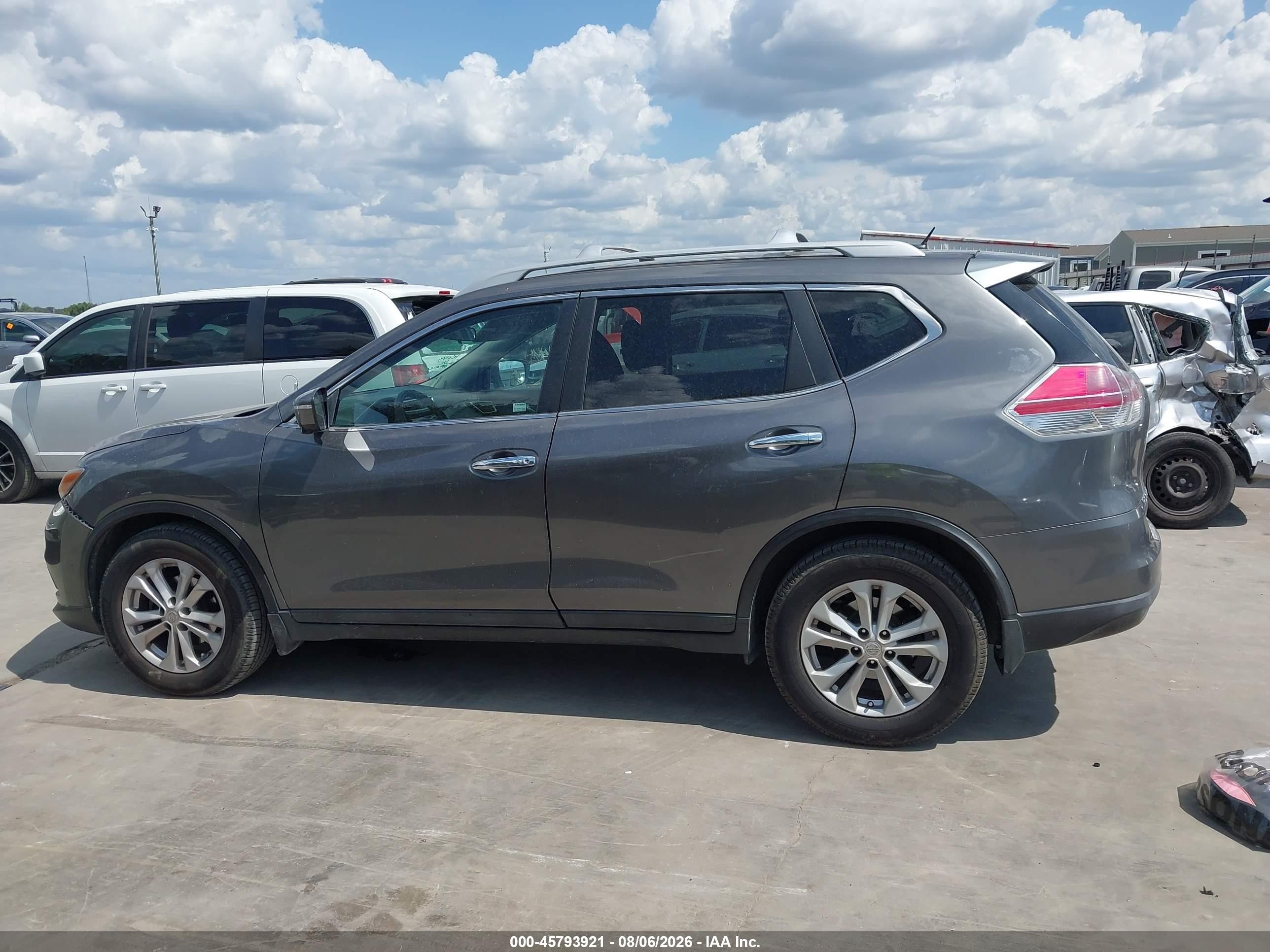 2014 Nissan Rogue Sv Gray vin: 5N1AT2MT3EC825088