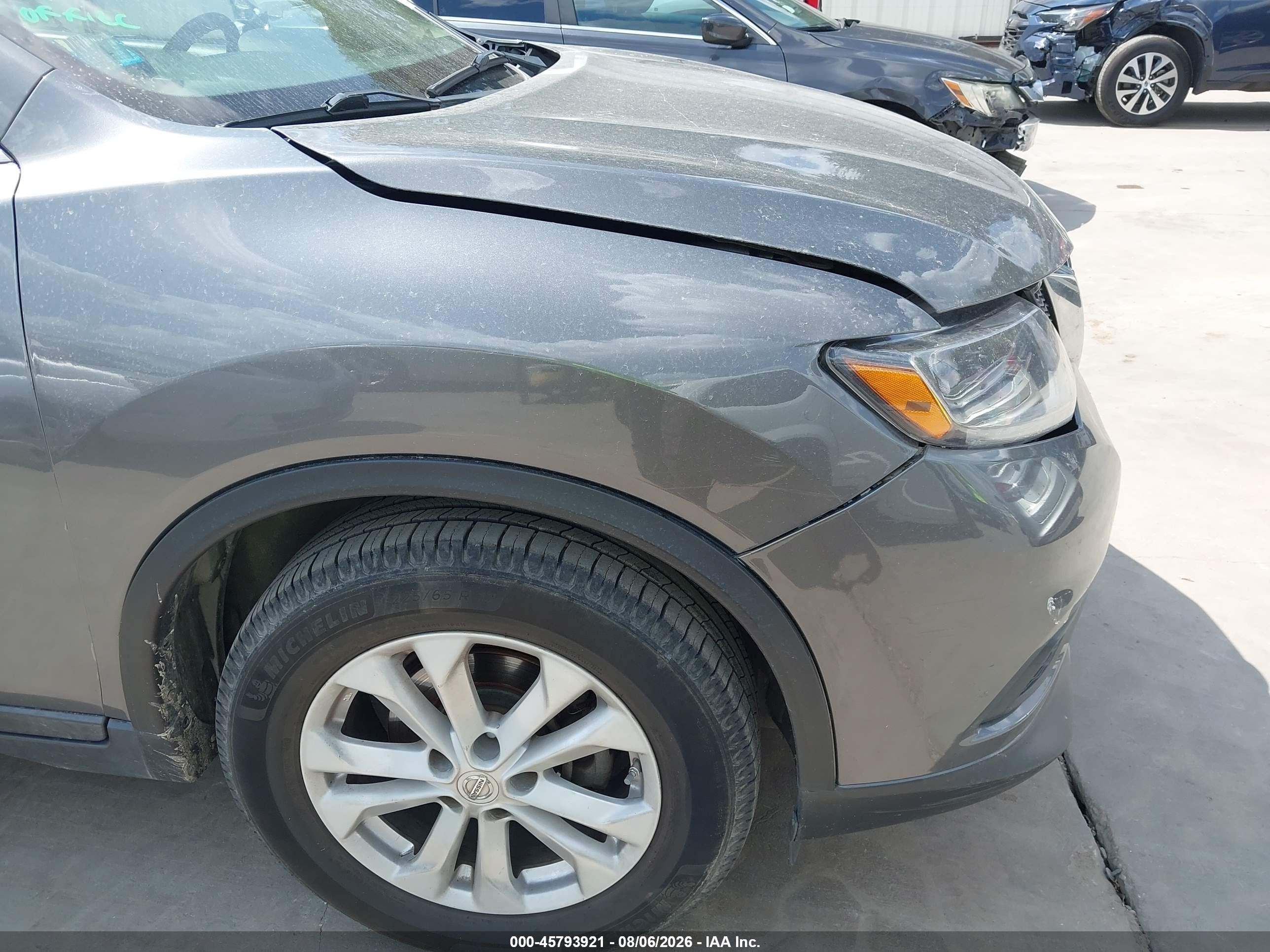 2014 Nissan Rogue Sv Gray vin: 5N1AT2MT3EC825088