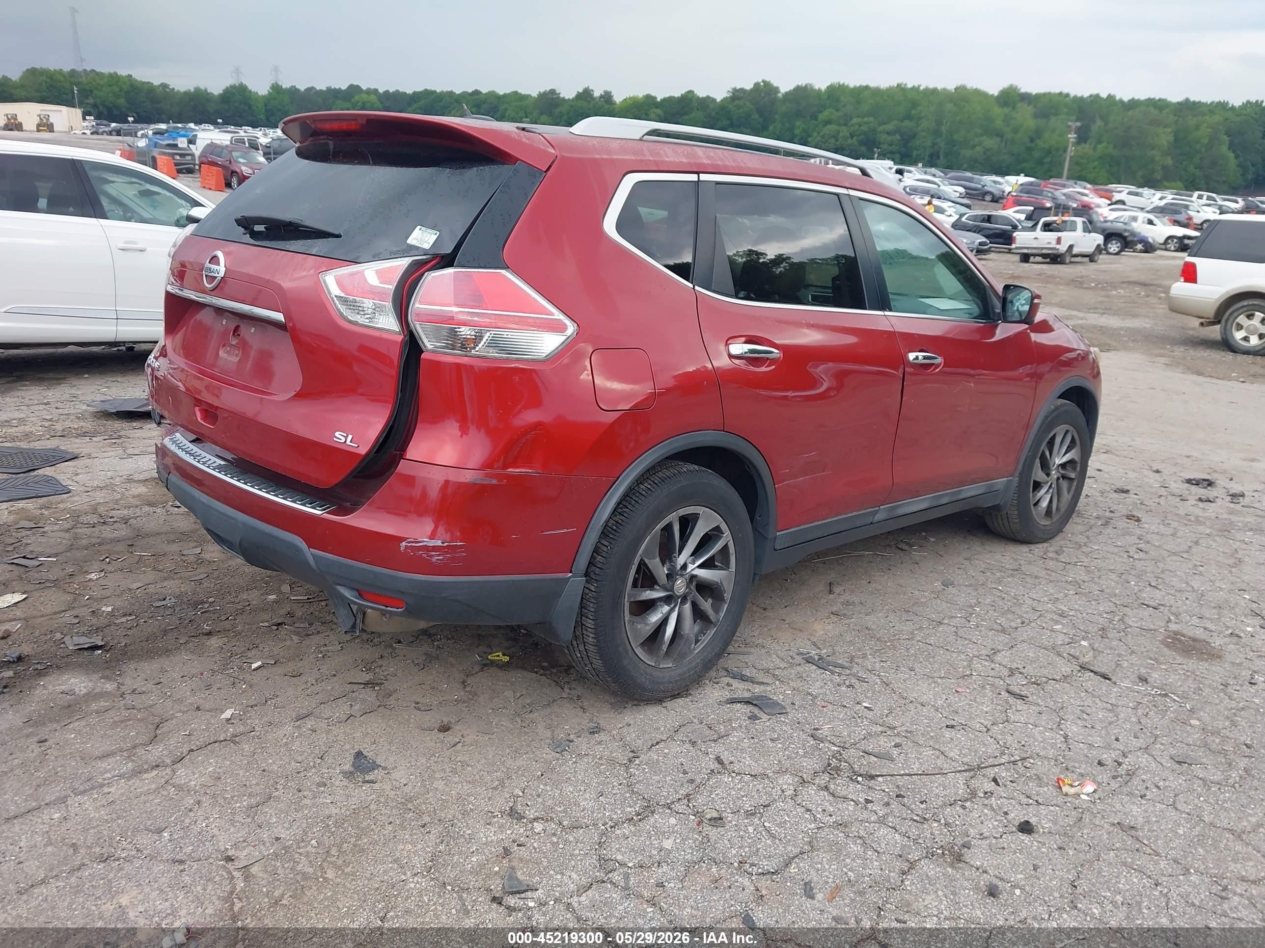 2014 Nissan Rogue Sl Red vin: 5N1AT2MT3EC825558