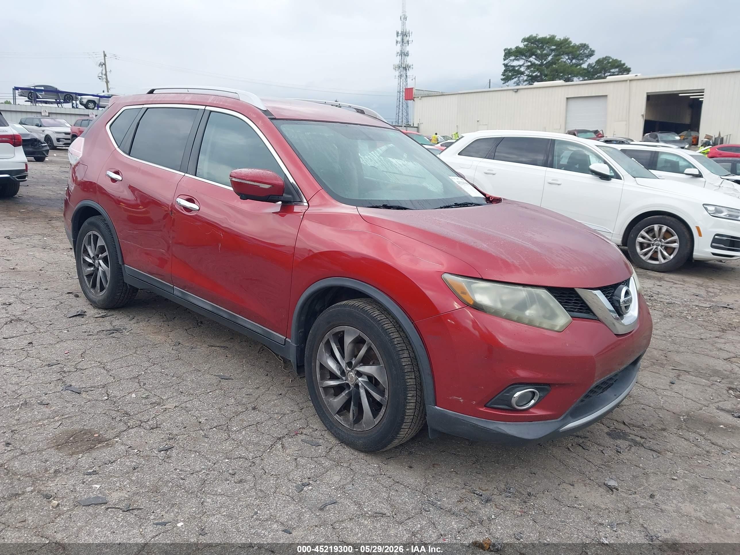 2014 Nissan Rogue Sl Red vin: 5N1AT2MT3EC825558