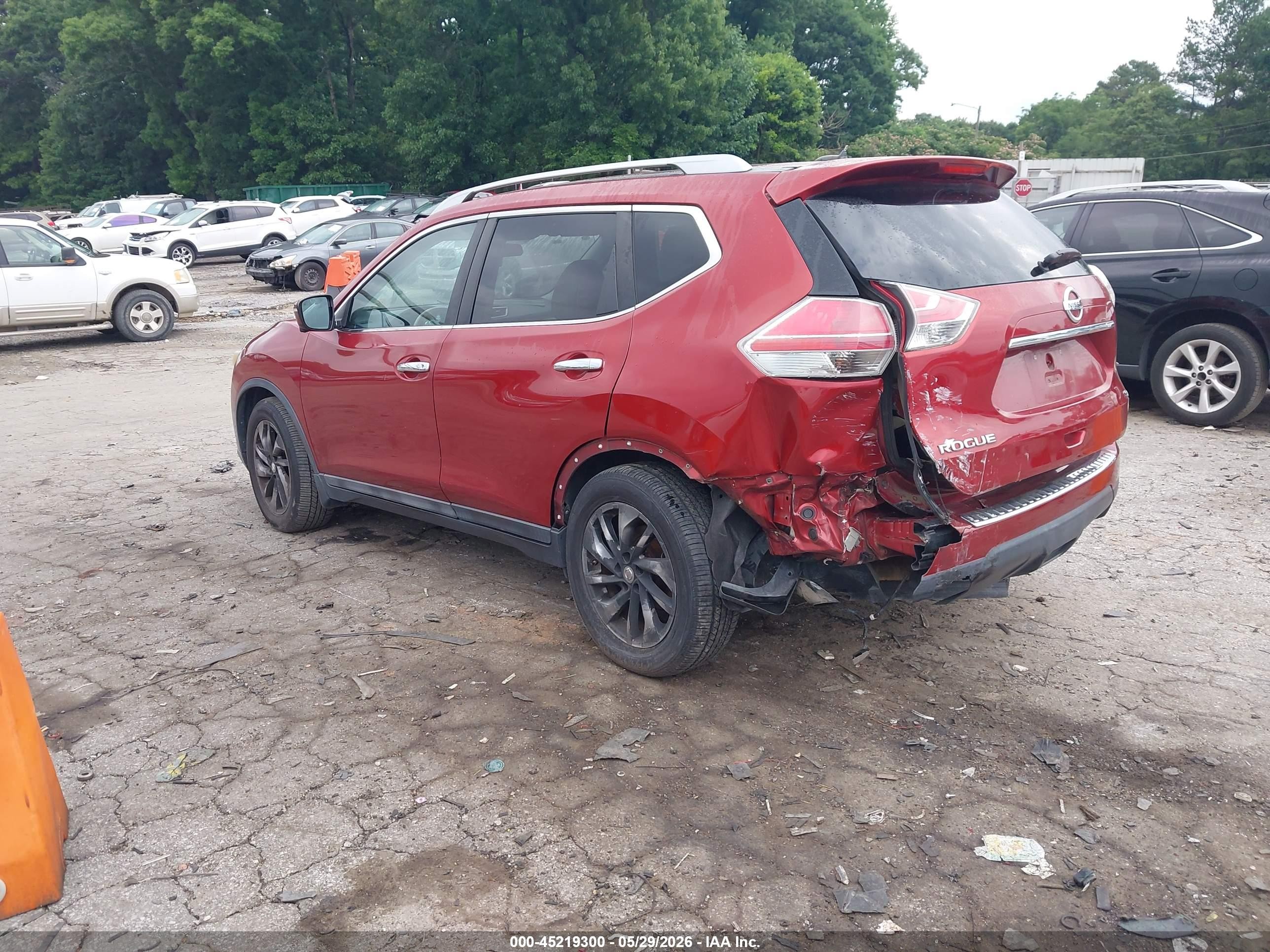 2014 Nissan Rogue Sl Red vin: 5N1AT2MT3EC825558