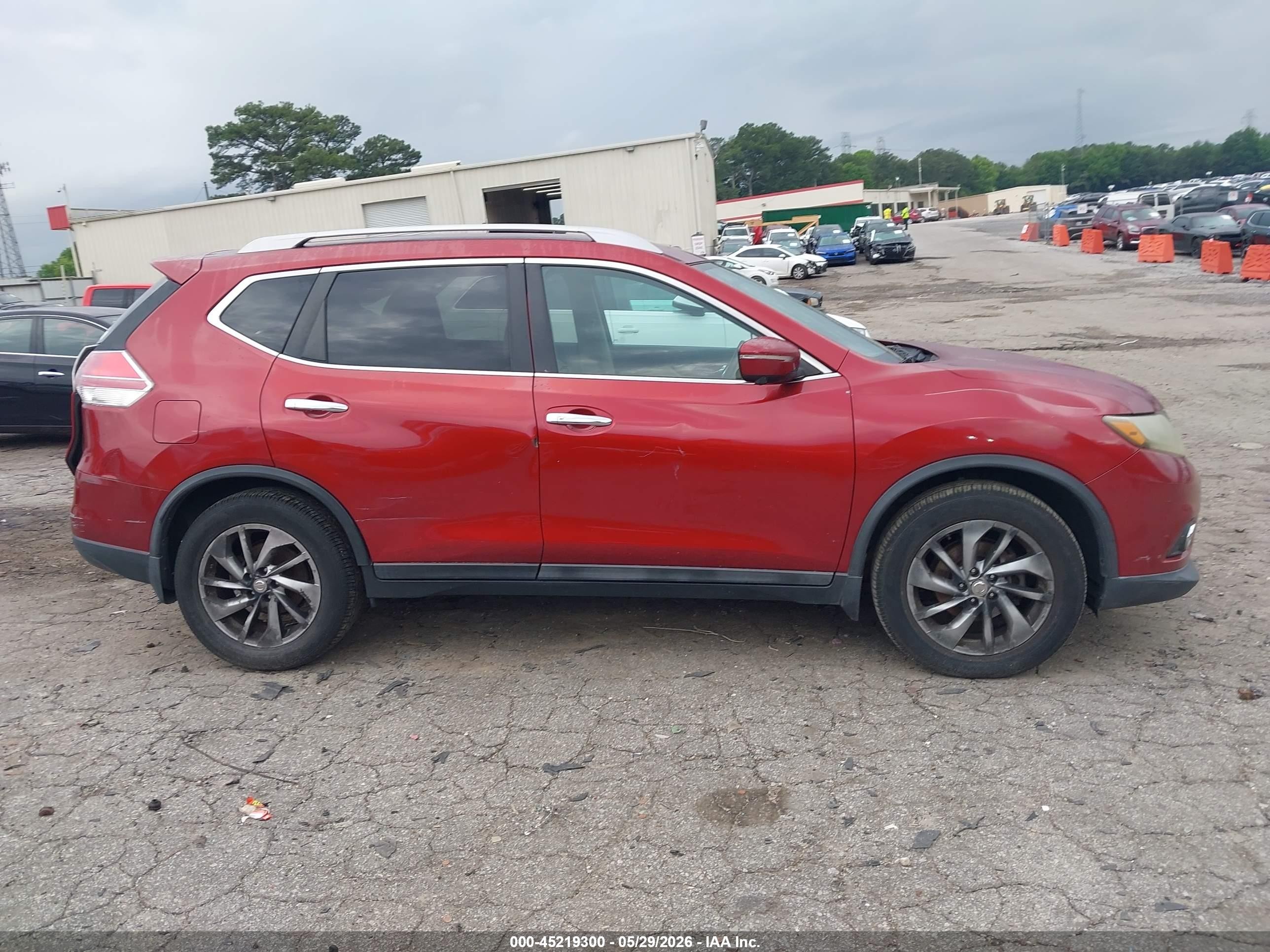2014 Nissan Rogue Sl Red vin: 5N1AT2MT3EC825558