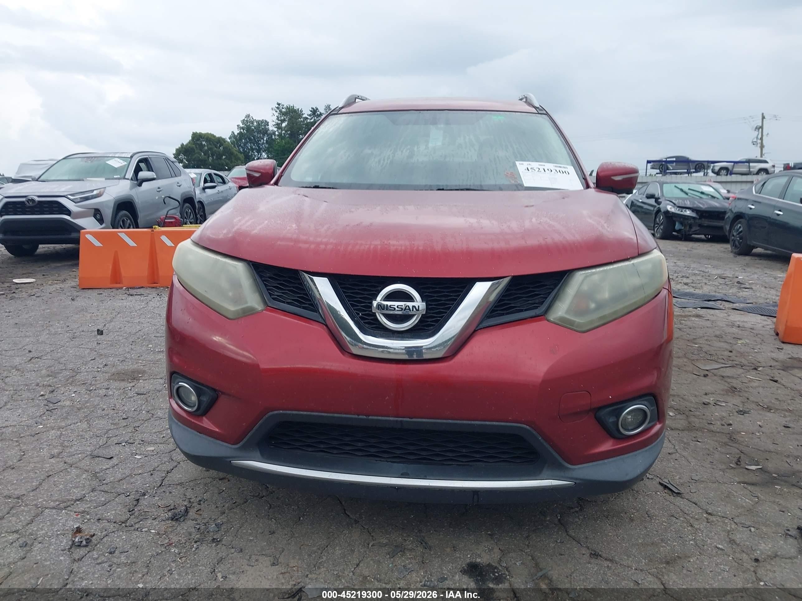 2014 Nissan Rogue Sl Red vin: 5N1AT2MT3EC825558