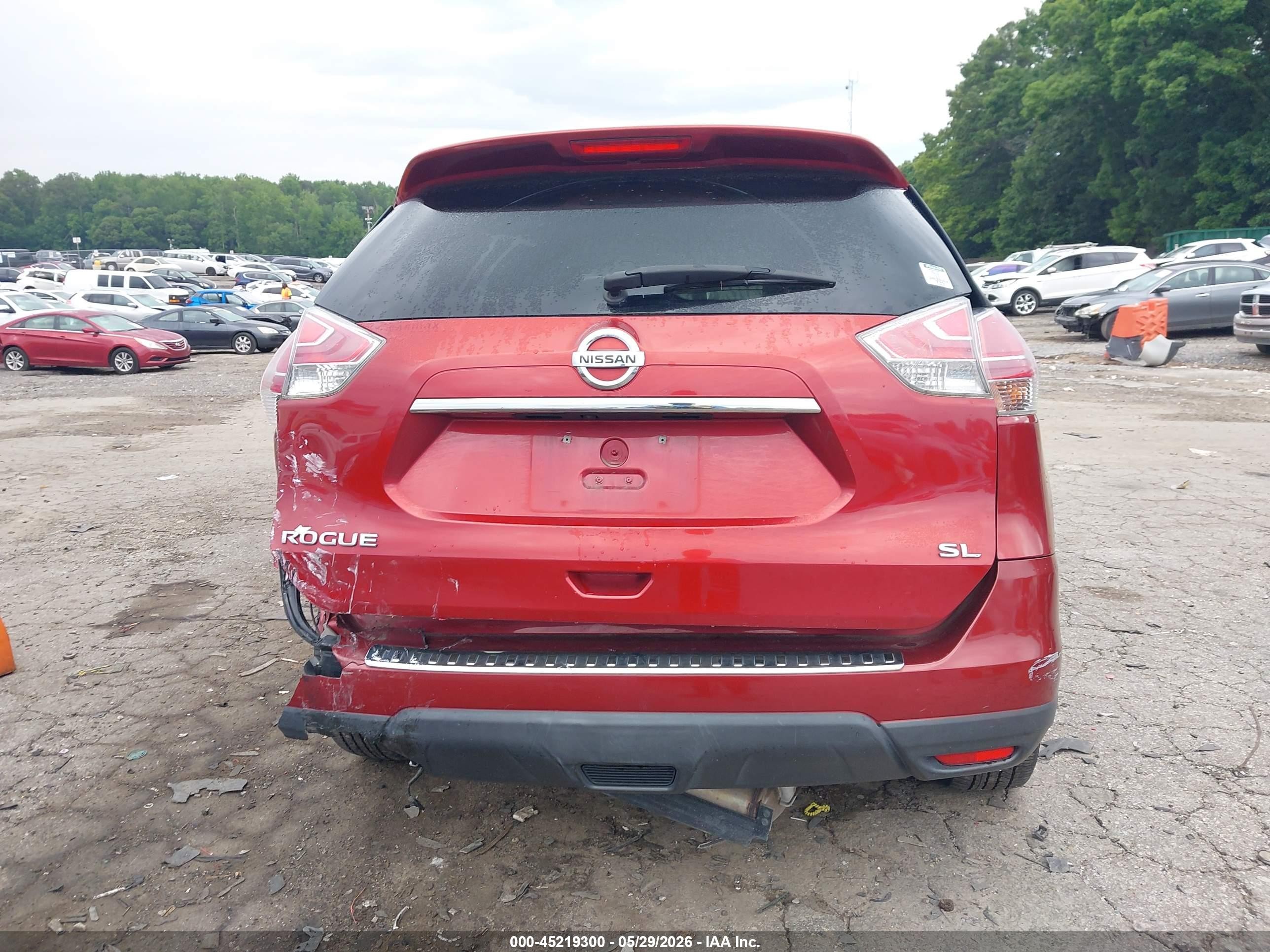 2014 Nissan Rogue Sl Red vin: 5N1AT2MT3EC825558
