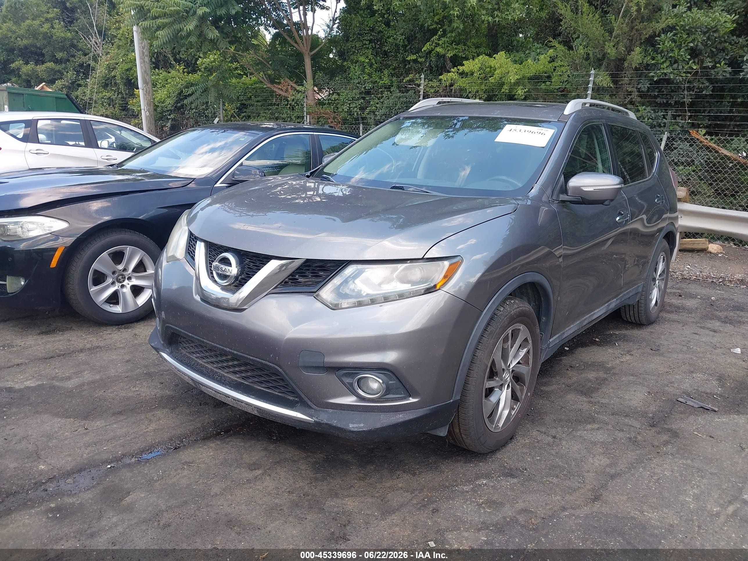 2014 Nissan Rogue Sl Gray vin: 5N1AT2MT3EC832770