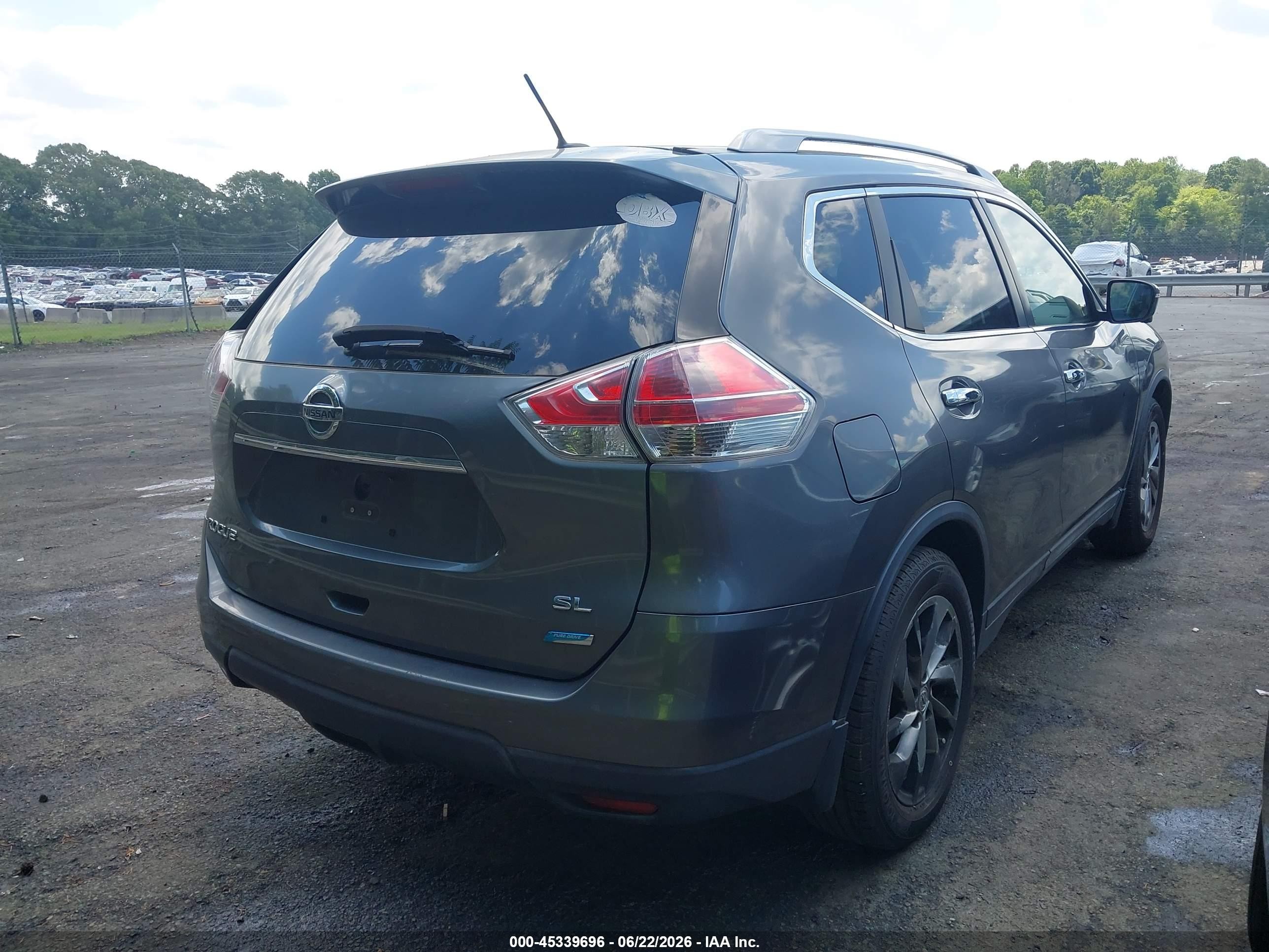 2014 Nissan Rogue Sl Gray vin: 5N1AT2MT3EC832770