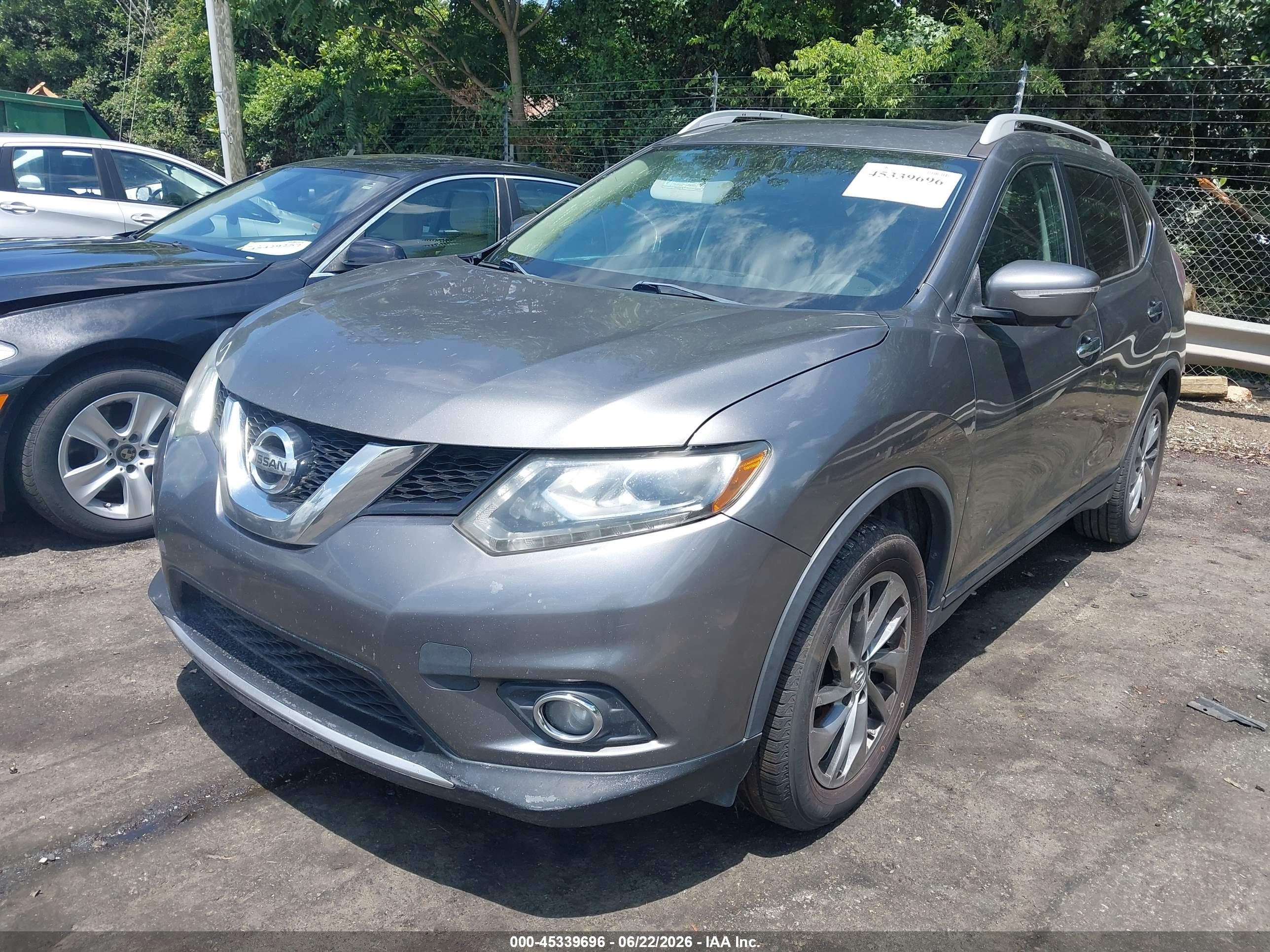 2014 Nissan Rogue Sl Gray vin: 5N1AT2MT3EC832770